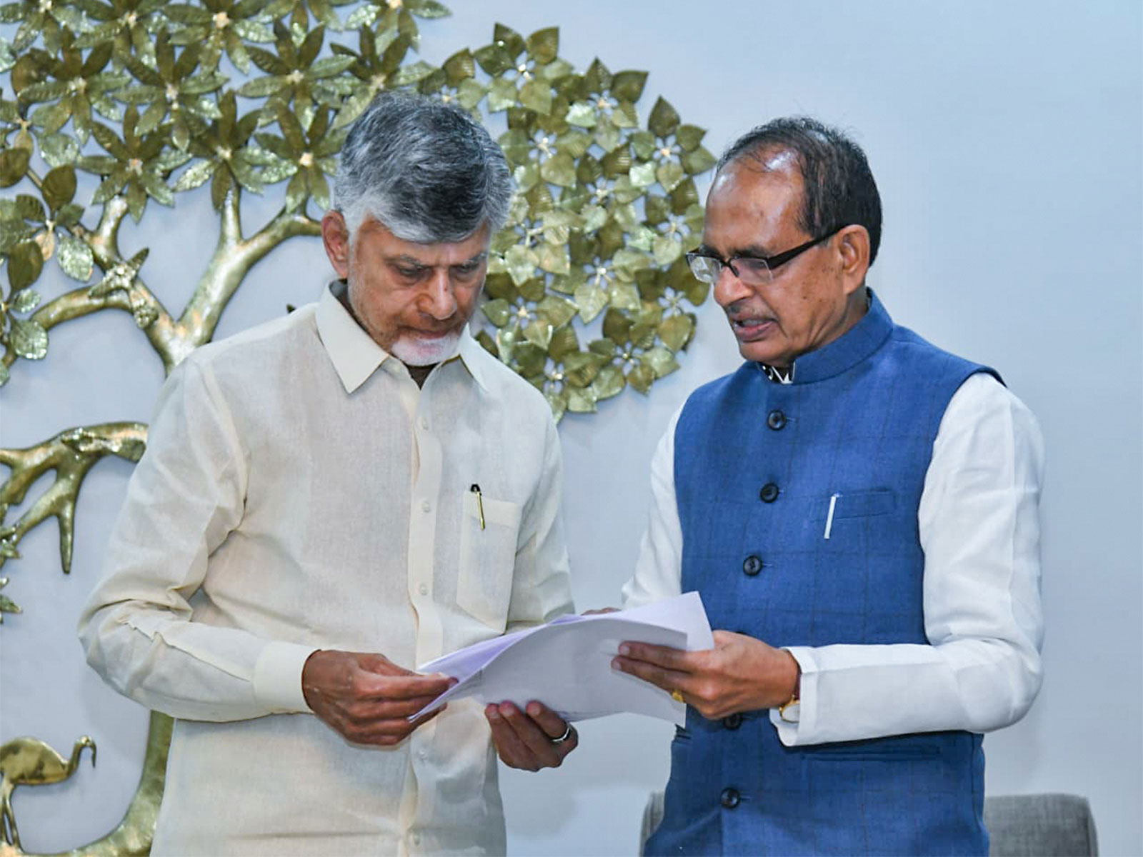 Andhra Pradesh Chief Minister N Chandrababu Naidu and Union Agriculture Minister Shivraj Singh Chouhan. (File Photo/ANI) Andhra Pradesh Chief Minister N Chandrababu Naidu and Union Agriculture Minister Shivraj Singh Chouhan. (File Photo/ANI)