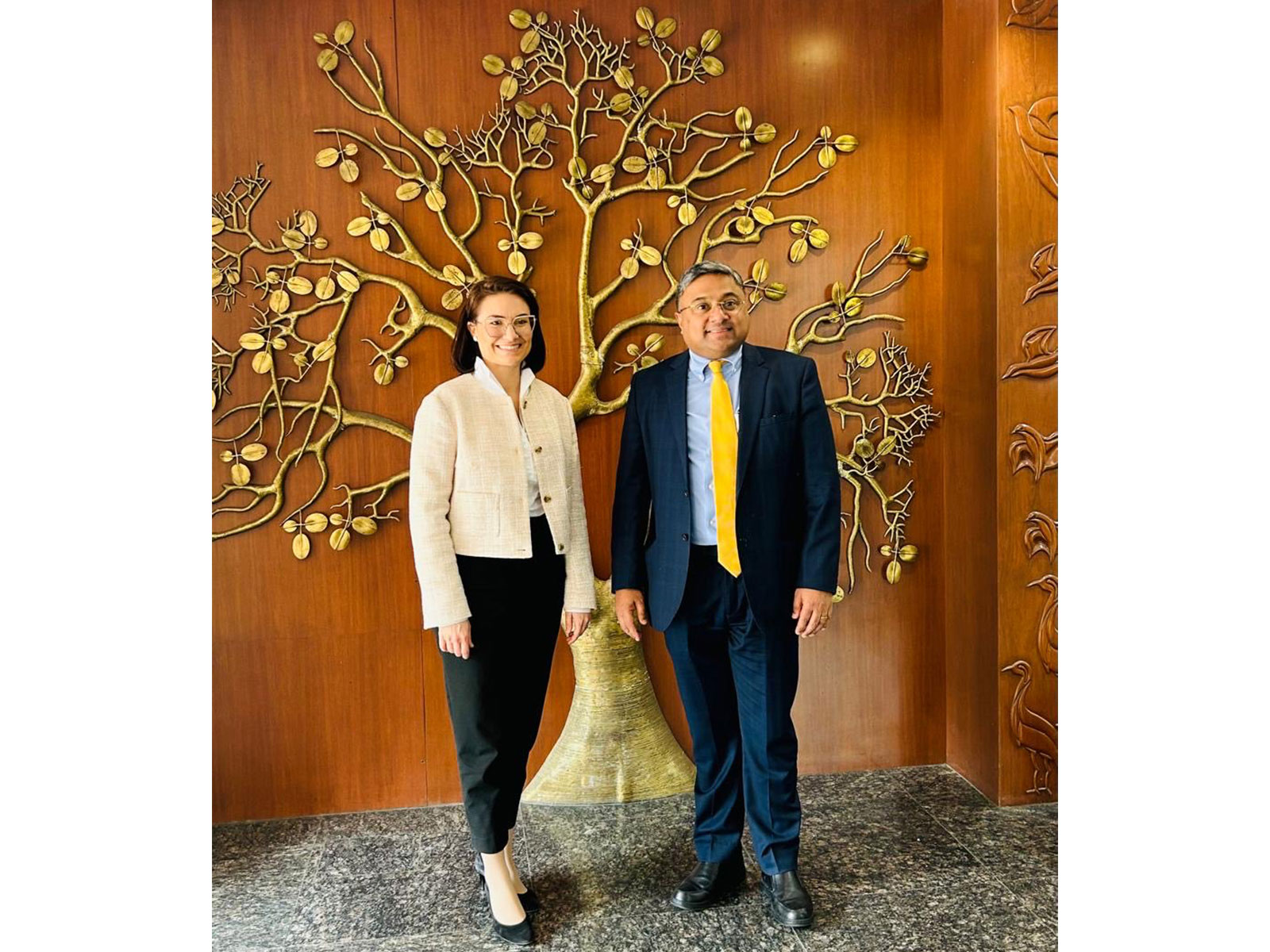 Secretary (West) of the Ministry of External Affairs, Sibi George with Hungarian State Secretary Boglárka Illés (Photo: X@MEAIndia)