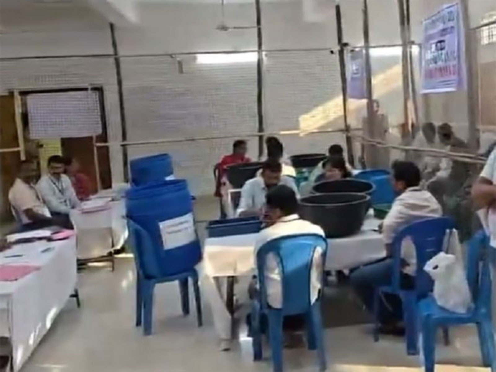 Visual from a counting centre in Warangal (Photo/ANI) Visual from a counting centre in Warangal (Photo/ANI)