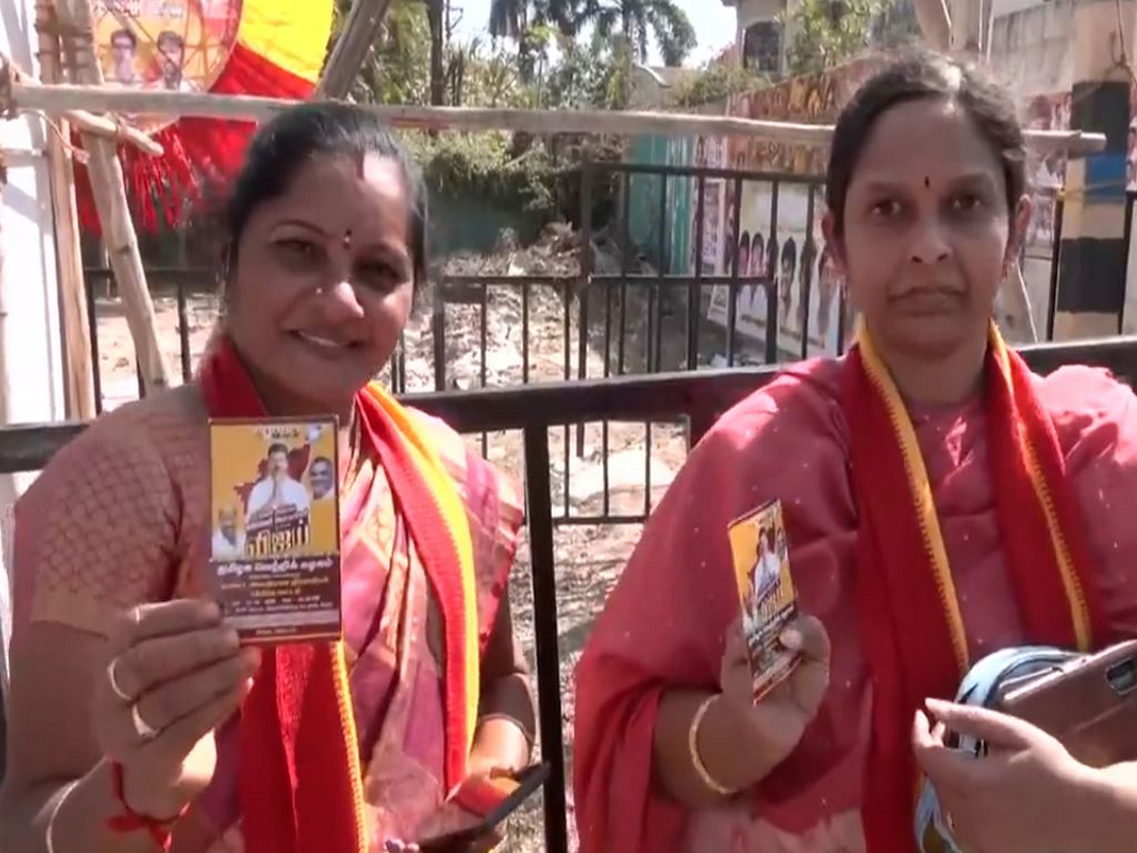 ID cards of TVK members and functionaries are being checked as a precautionary measure ahead of Vijay’s Salem rally (Photo/ANI)