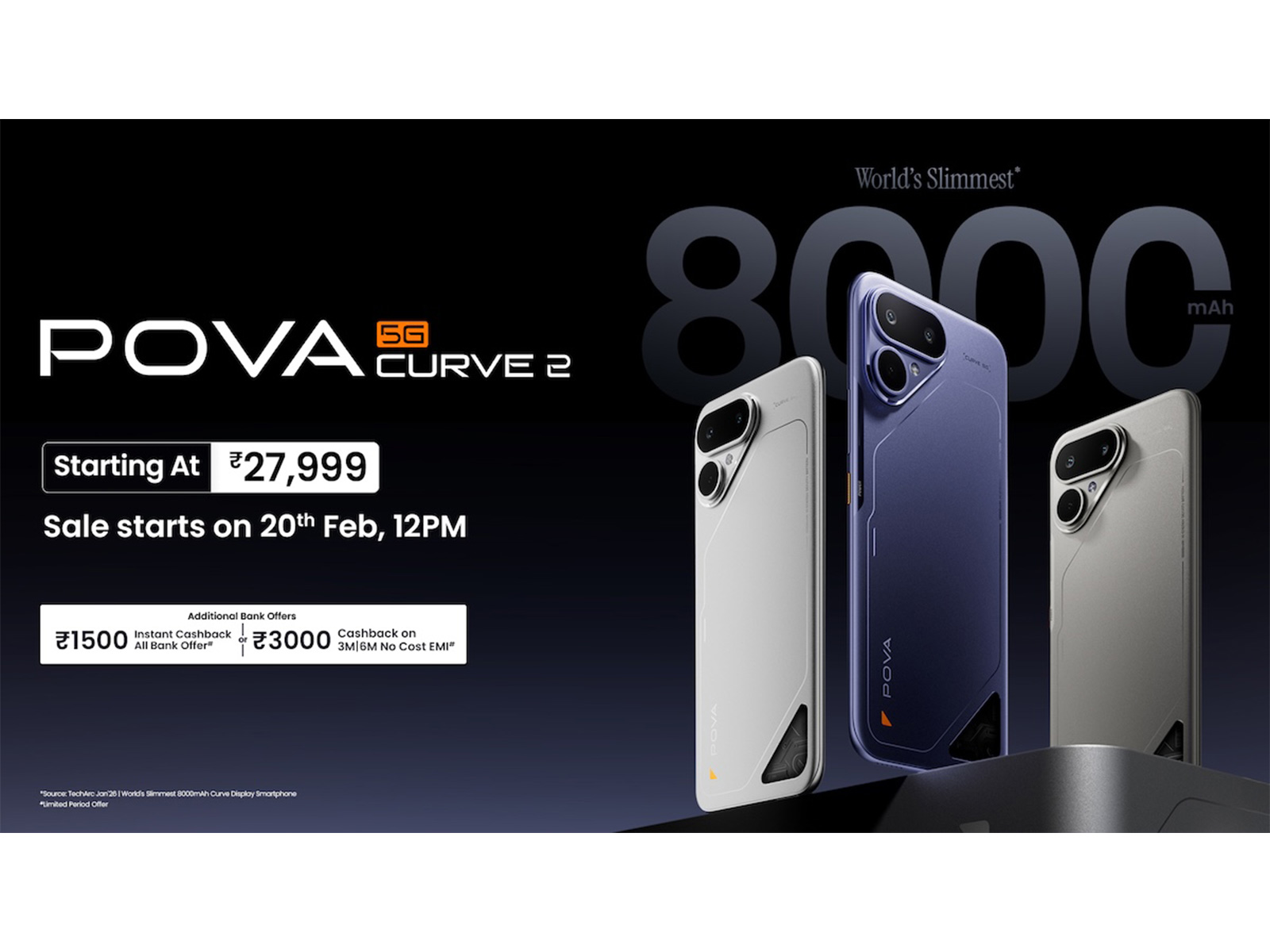 POVA Curve 2 packs 8000mAh power into a slim, futuristic design