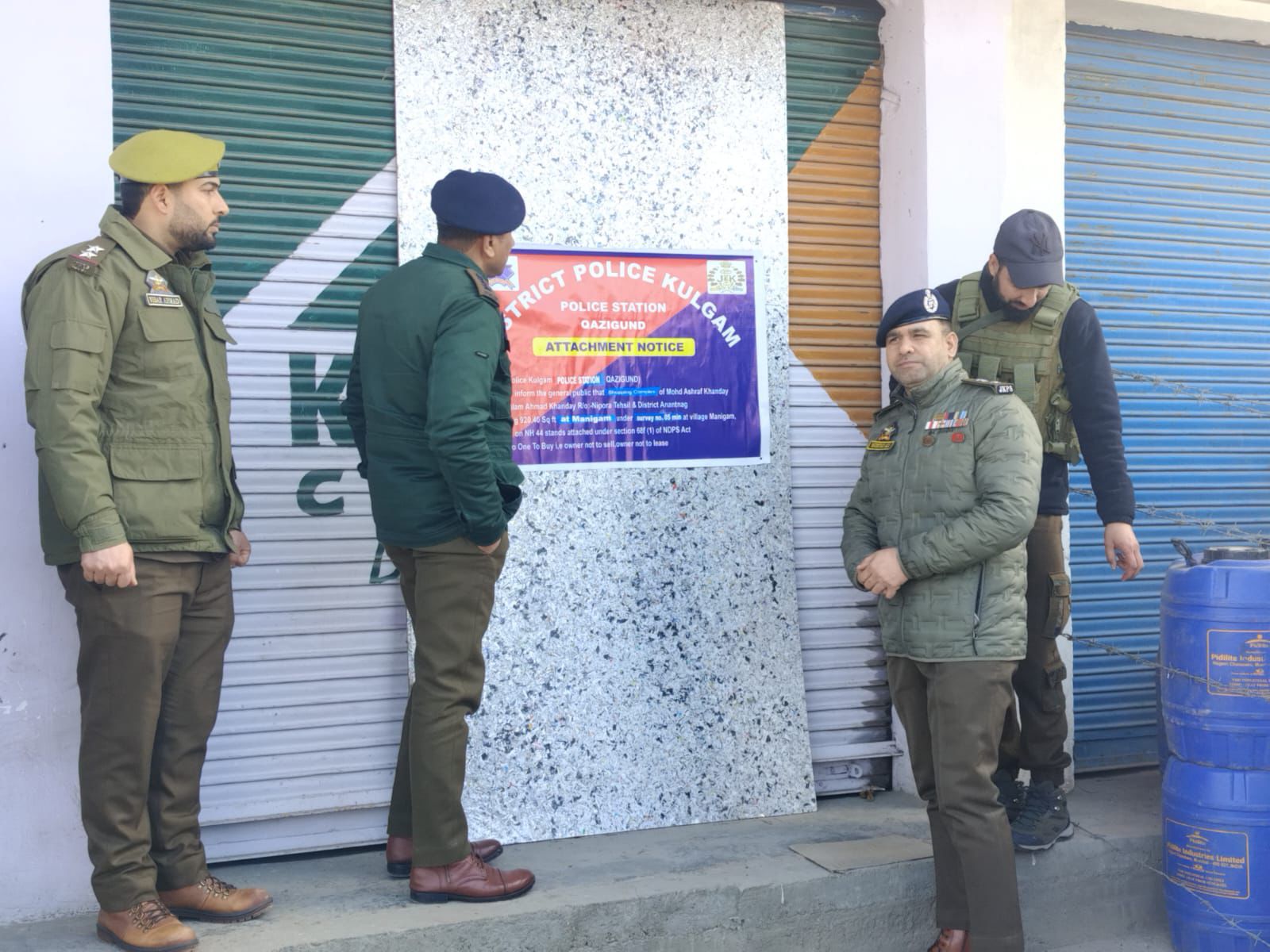 Kulgam Police attach properties worth Rs 1.5 crore (Photo/ANI)