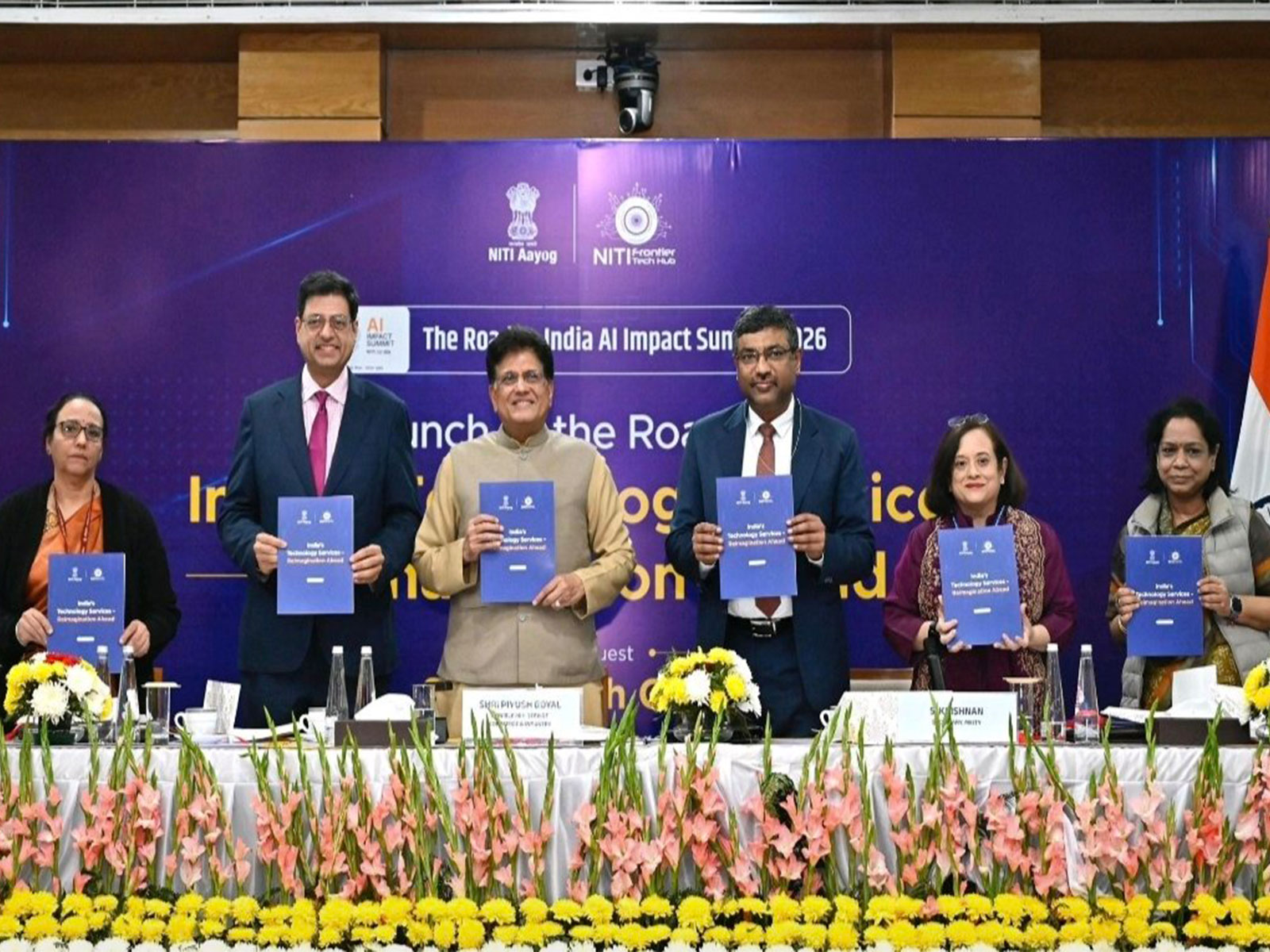 Launch of NITI Frontier Tech Hub's Roadmap on India's Technology Services (Image: X/@debjani_ghosh_)