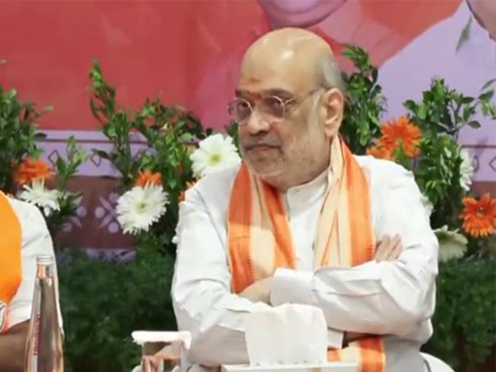Amit Shah chairs meeting with state office bearers of Puducherry BJP. (Photo/ANI) Amit Shah chairs meeting with state office bearers of Puducherry BJP. (Photo/ANI)