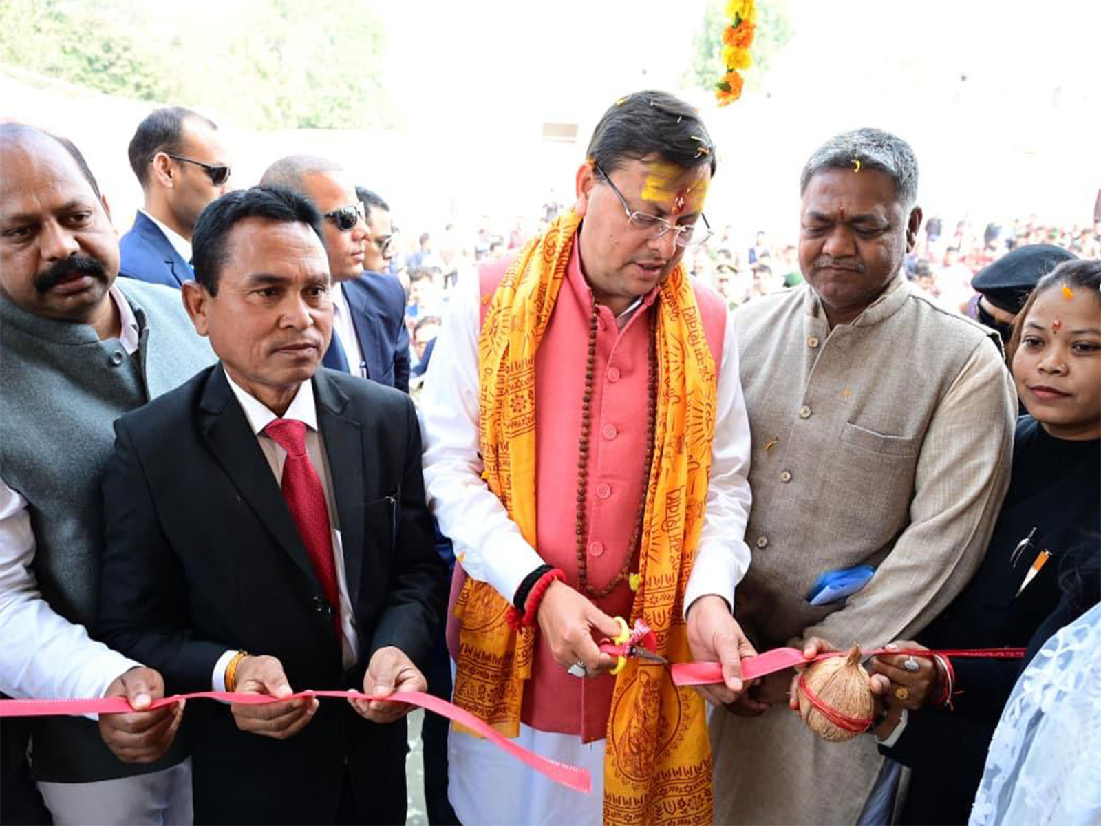Uttarakhand CM Pushkar Singh Dhami inaugurates advocate chambers in Khatima. (Photo/UttarakhandCMO)