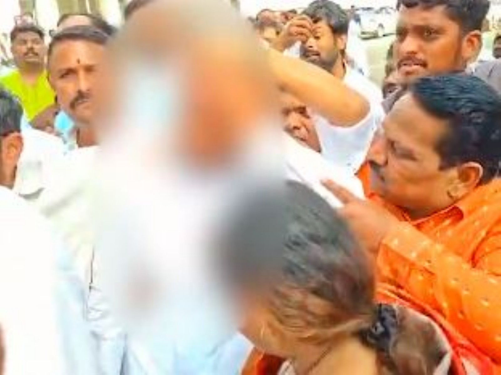 Several injured after a stone pelting incident took place between Congress and BJP (Photo/ANI) Several injured after a stone pelting incident took place between Congress and BJP (Photo/ANI)
