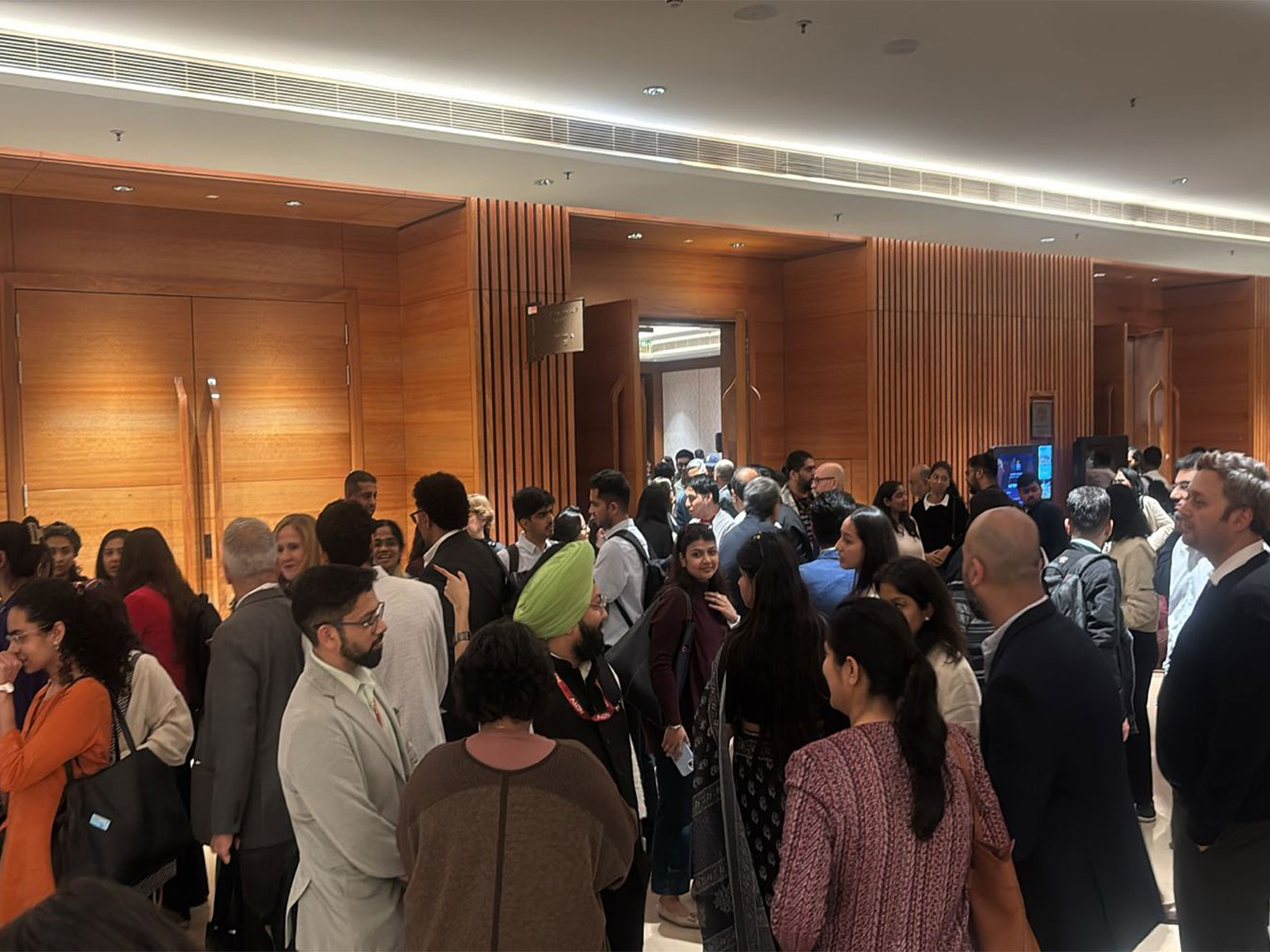 A large gathering at Bharat Mandapam in New Delhi as India hosts the AI Impact Summit 2026, themed “Sarvajana Hitaya, Sarvajana Sukhaya.” (Photo/ANI) A large gathering at Bharat Mandapam in New Delhi as India hosts the AI Impact Summit 2026, themed “Sarvajana Hitaya, Sarvajana Sukhaya.” (Photo/ANI)