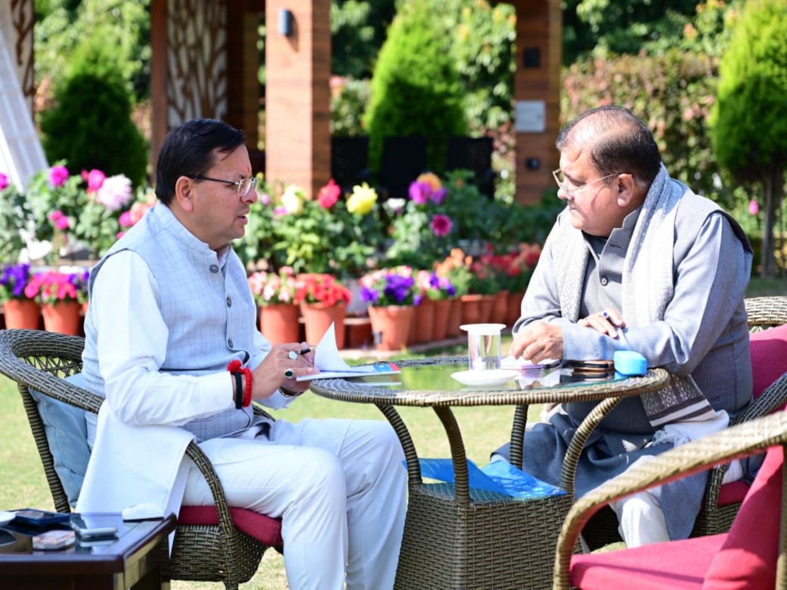Uttarakhand Chief Minister Pushkar Singh Dhami with BJP State President Mahendra Bhatt (Photo X/Pushkar Singh Dhami) Uttarakhand Chief Minister Pushkar Singh Dhami with BJP State President Mahendra Bhatt (Photo X/Pushkar Singh Dhami)