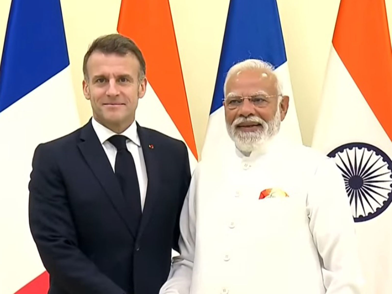 Prime Minister Narendra Modi with the French President Emmanuel Macron (Photo/ANI) Prime Minister Narendra Modi with the French President Emmanuel Macron (Photo/ANI)