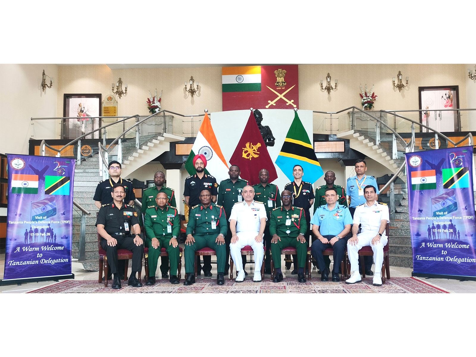 Indian Defence Forces officials pose with members of the Tanzania Peoples’ Defence Forces delegation during their visit to India, highlighting bilateral defence cooperation and cyber engagement. (Photo: X/@HQ_IDS_India)