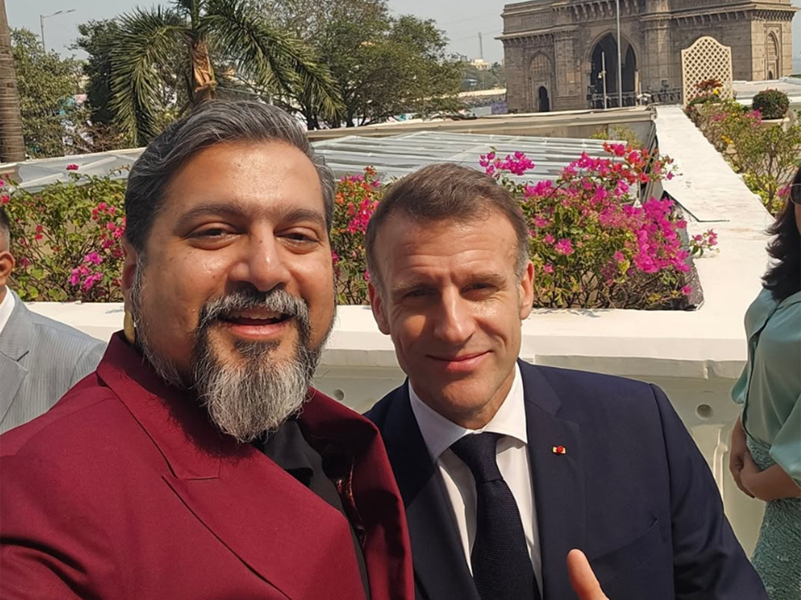 French President Emmanuel Macron and Ricky Kej (Photos/ X/ @rickykej)