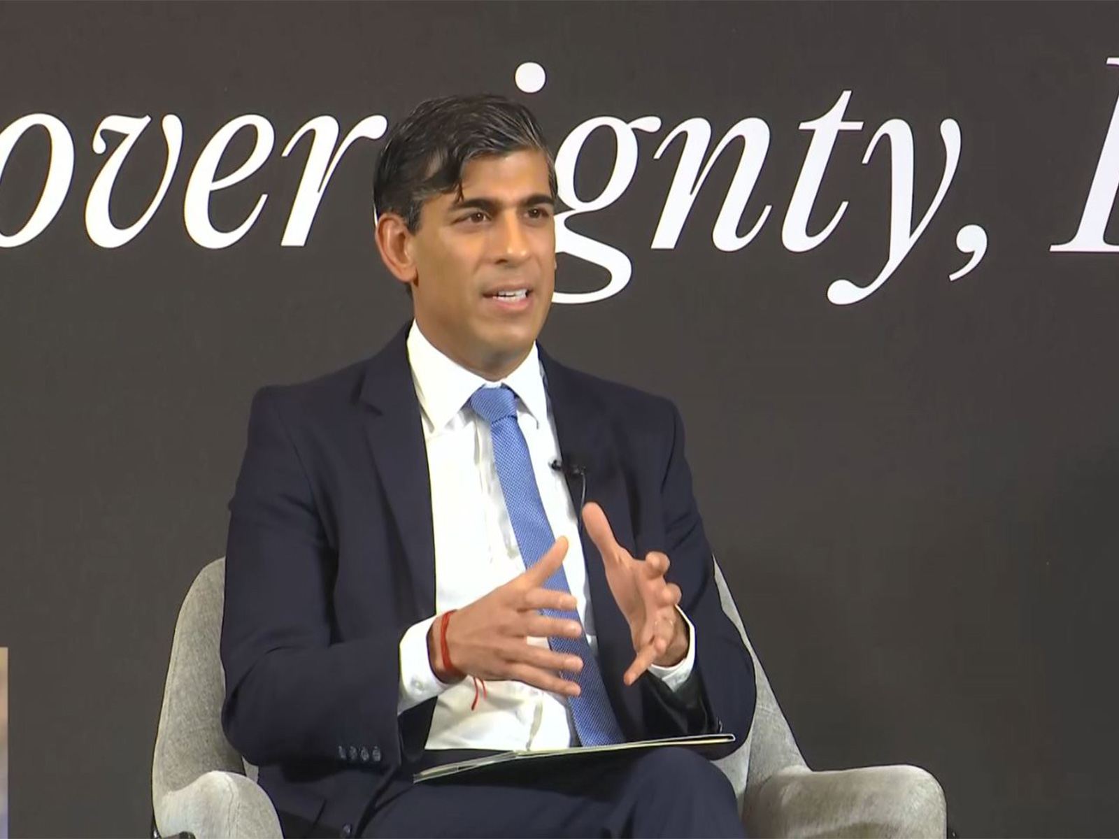 Former UK Prime Minister Rishi Sunak speaks at the ‘Governing in the Age of AI: Sovereignty, Impact and Strategy’ session. (Photo/ANI)