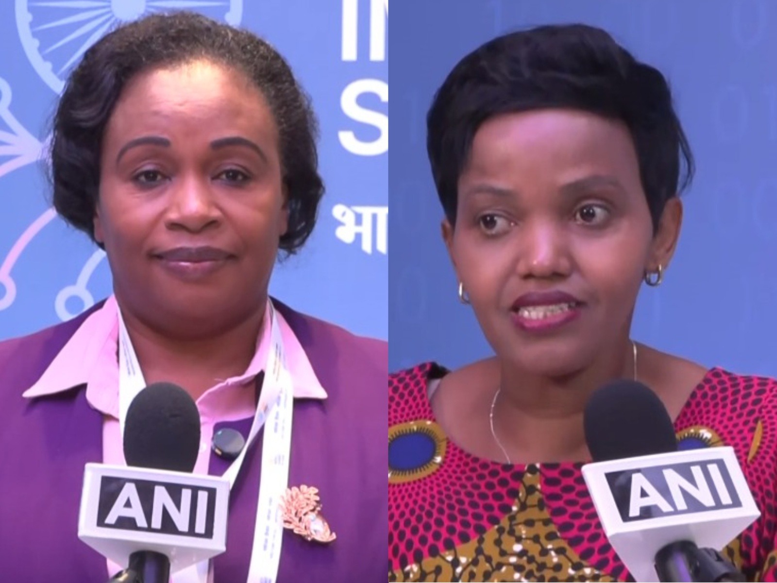 Mary Kerema, Secretary for Information and Communication Technology (ICT), Government of Kenya (L), Shikoh Gatua, Chief Administrative Officer of Qhala, Kenya (R) (Photo/ANI)