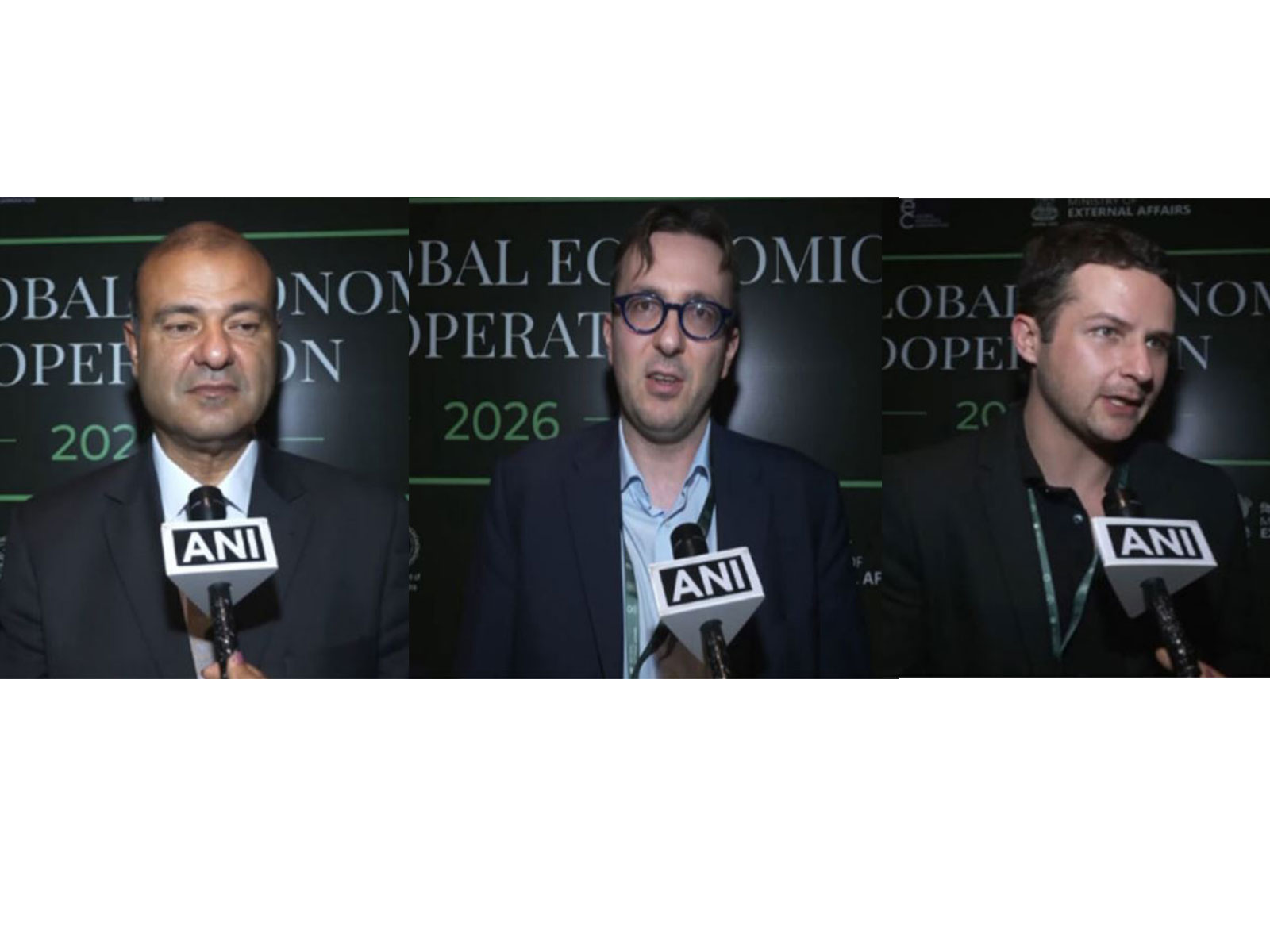 Dr Khaled Hanafy, Secretary General, Union of Arab Chambers; Lorenzo Bernasconi, Senior Advisor, Ministry of Economy & Finance, Italy; Daniel Castillo, Ministry of Economy, Guatemala (Photo/ANI)