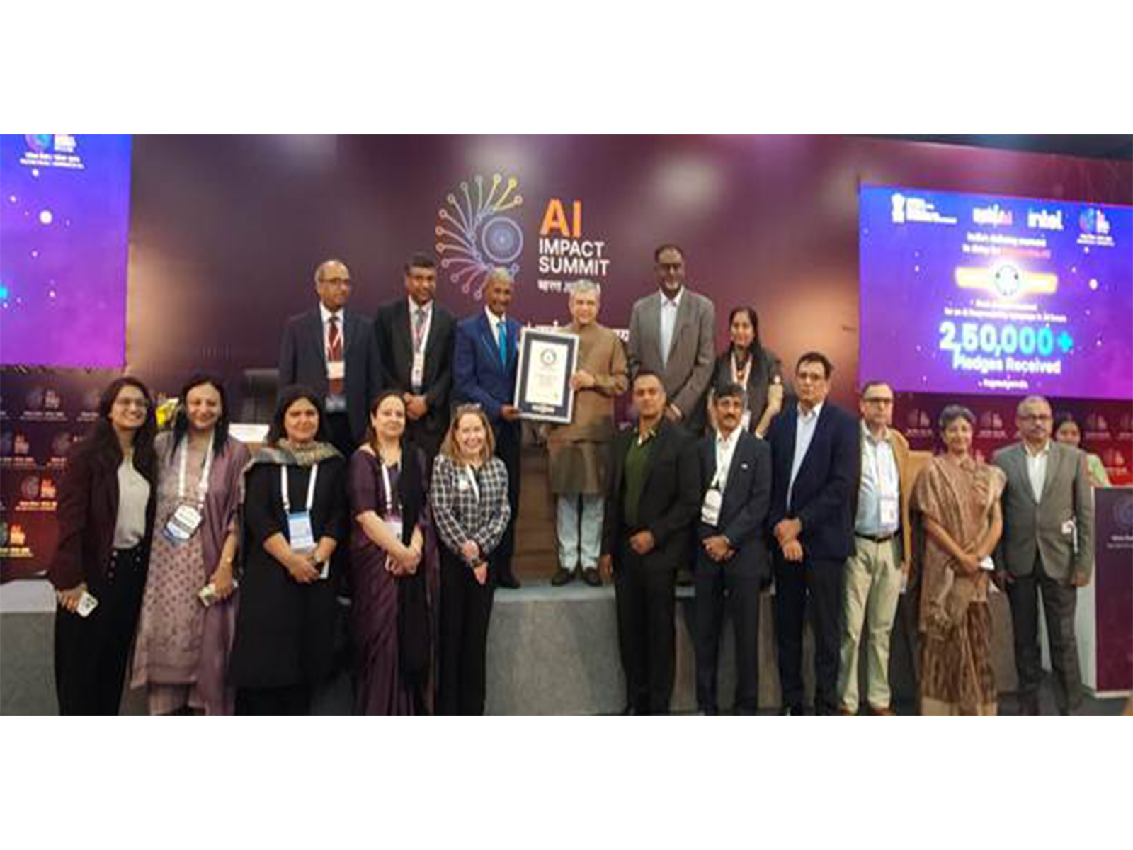 India sets Guinness World Record with more than 2.5 lakh AI responsibility pledges in 24 hrs at AI Impact Summit 2026 (Photo/pib.gov.in)