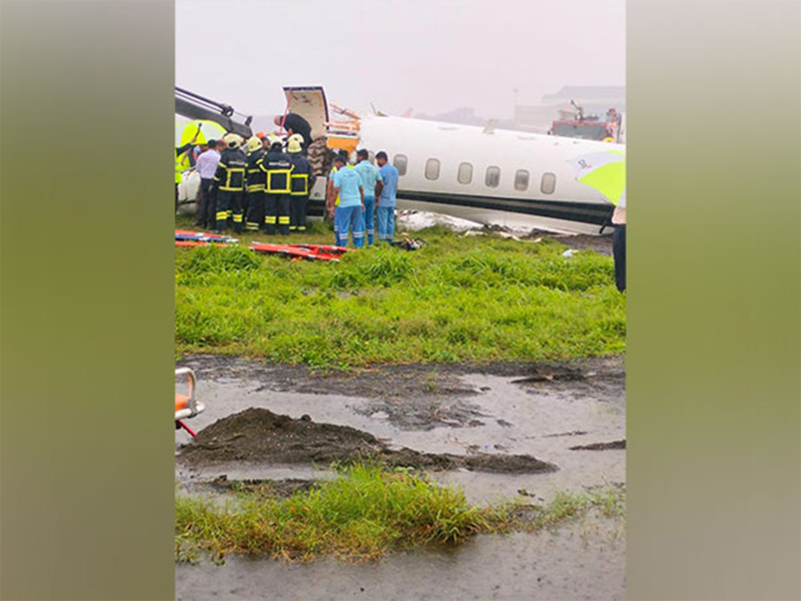 Private jet skidds off at Mumbai airport in 2023 (Photo/ANI) Private jet skidds off at Mumbai airport in 2023 (Photo/ANI)