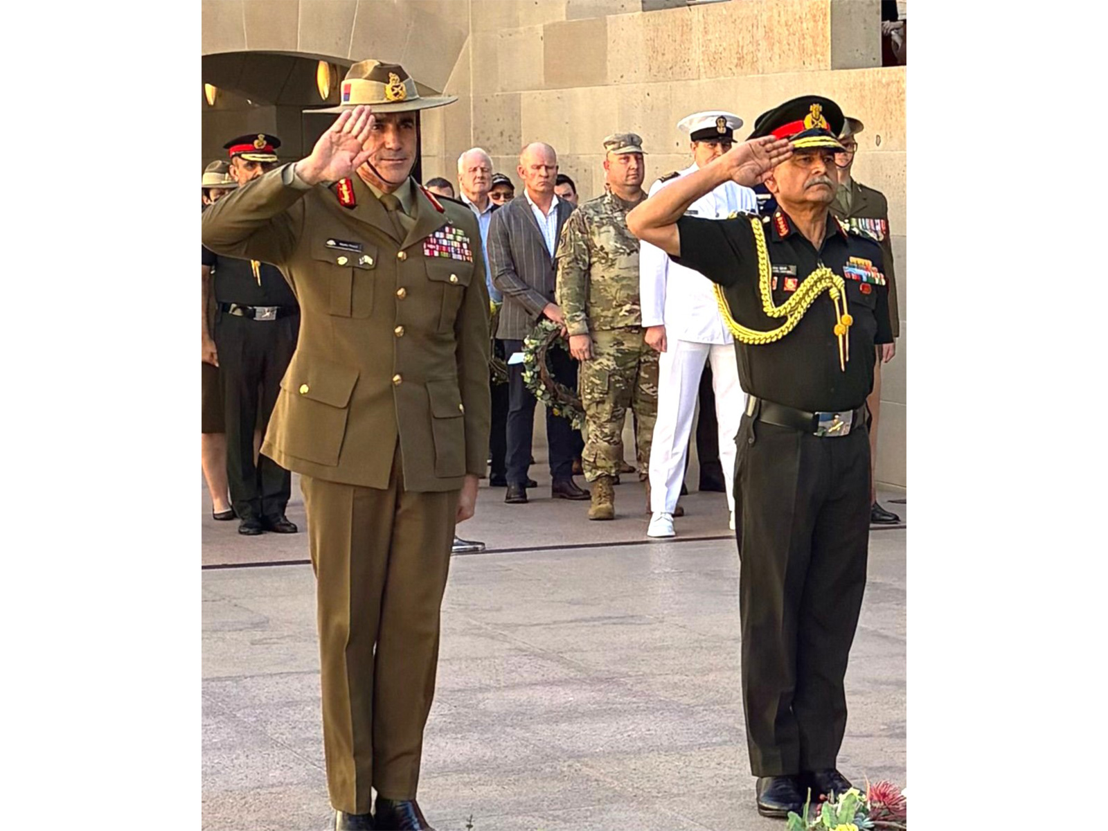 COAS Gen Upendra Dwivedi with Australian Army Chief Lt Gen Simon Stuart (Photo/@adgpi) COAS Gen Upendra Dwivedi with Australian Army Chief Lt Gen Simon Stuart (Photo/@adgpi)