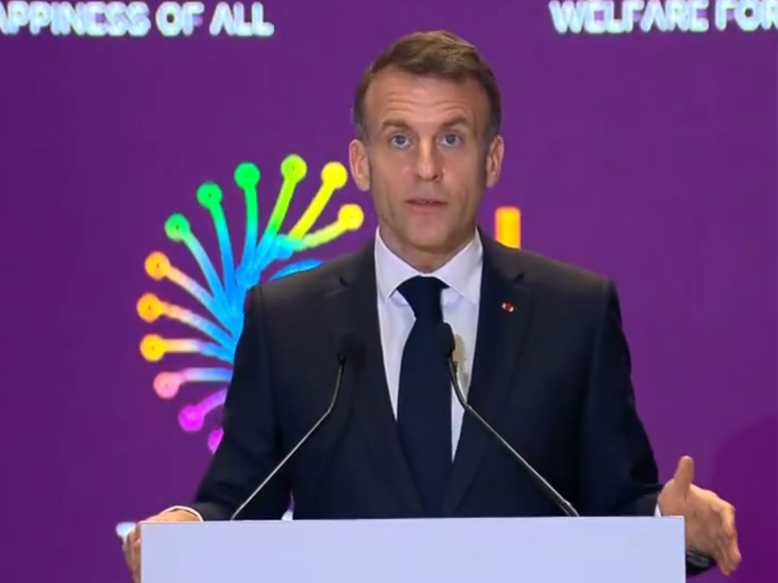 French PM Emmanuel Macron at the Summit (Photo/@ANI)