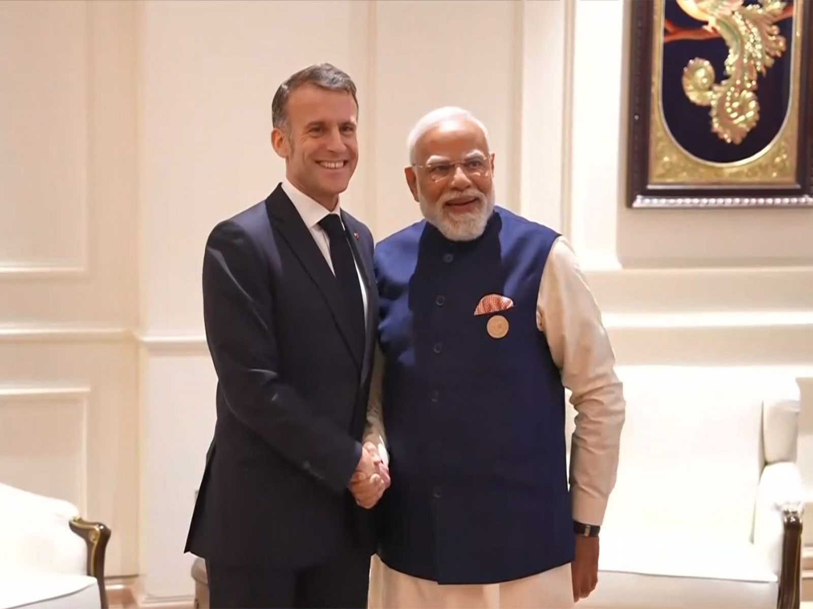 PM Modi holds meeting with French President Macron, New Delhi (Photo/DDNews)