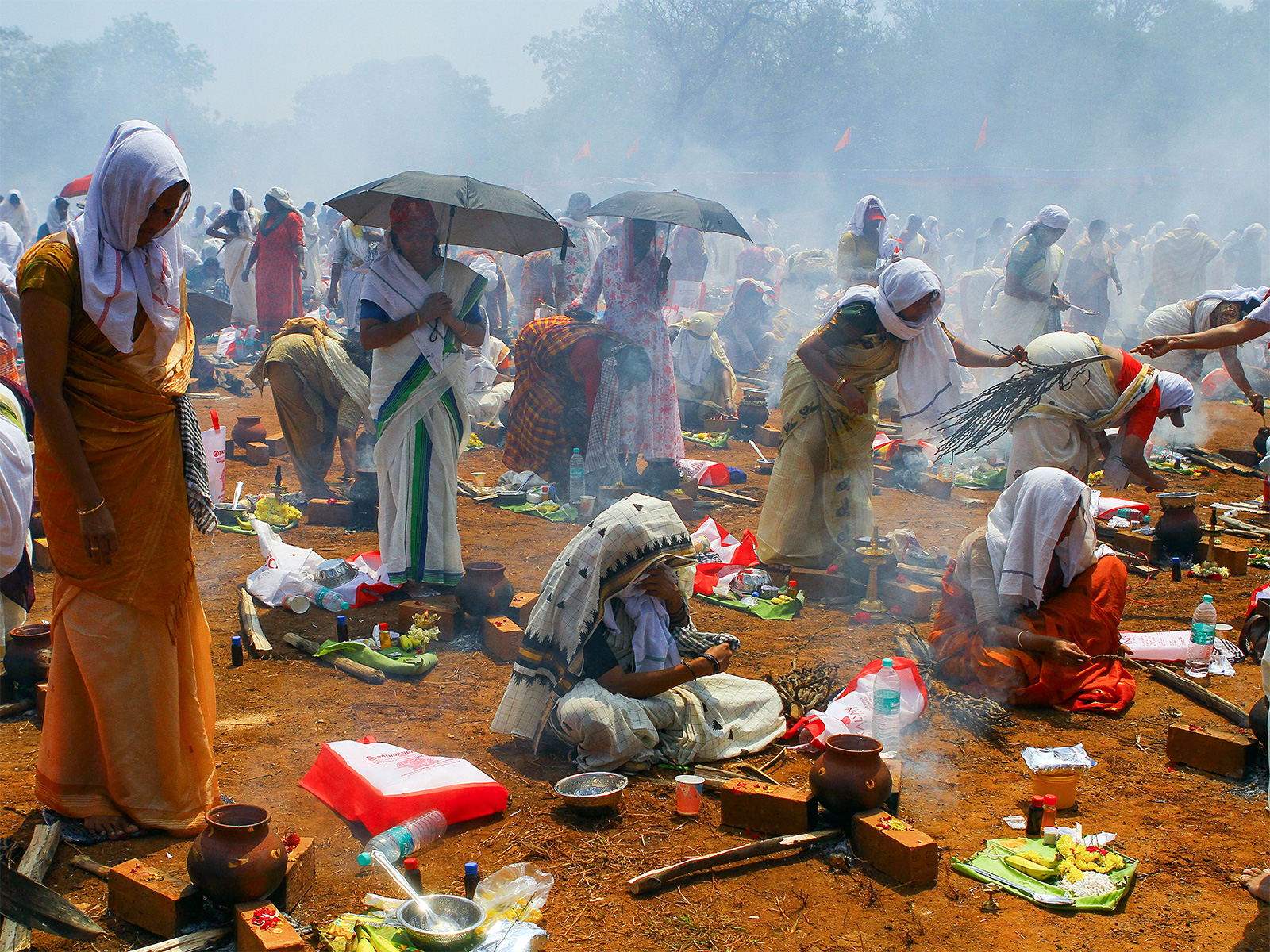 Devotees take part in Attukal Pongala celebrations in 2025. (Photo/ANI)