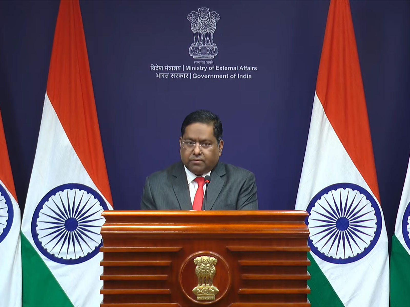 Official Spokesperson for the Ministry of External Affairs, Randhir Jaiswal (Photo: YouTube@Ministry of External Affairs, India)