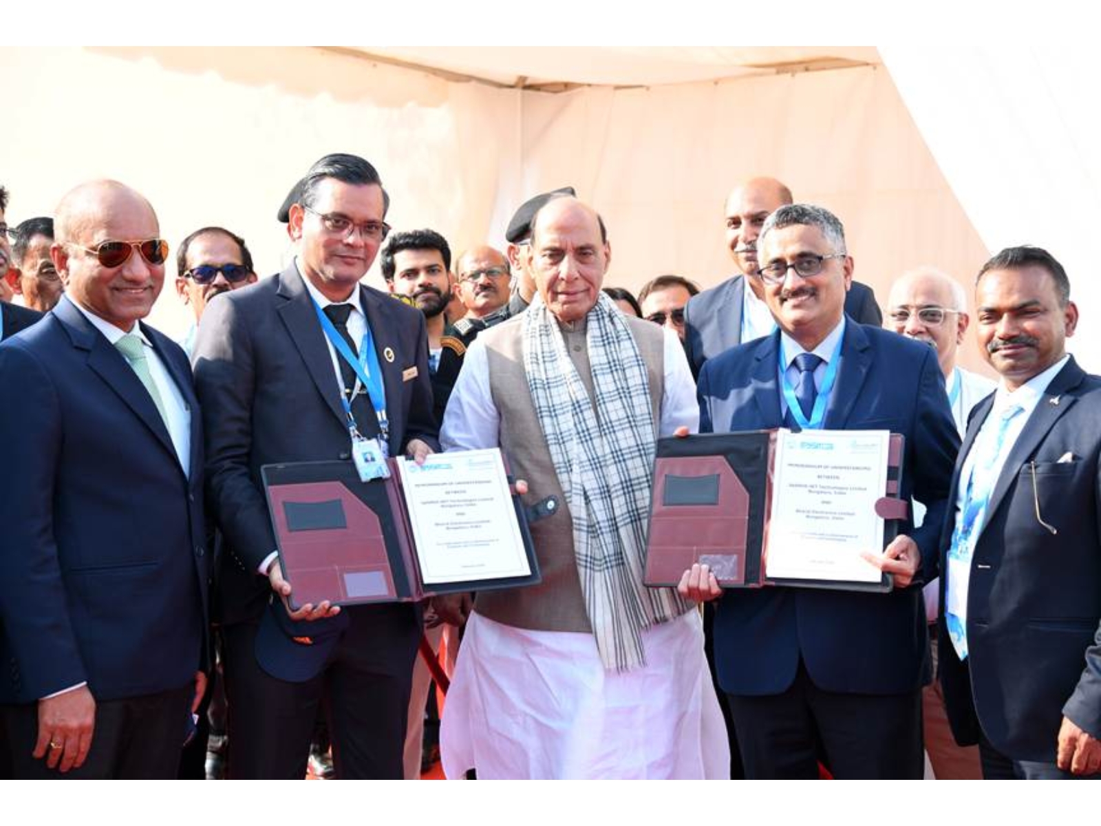SASMOS and BEL Officials with Shri Rajnath Singh, Defence Minister of India