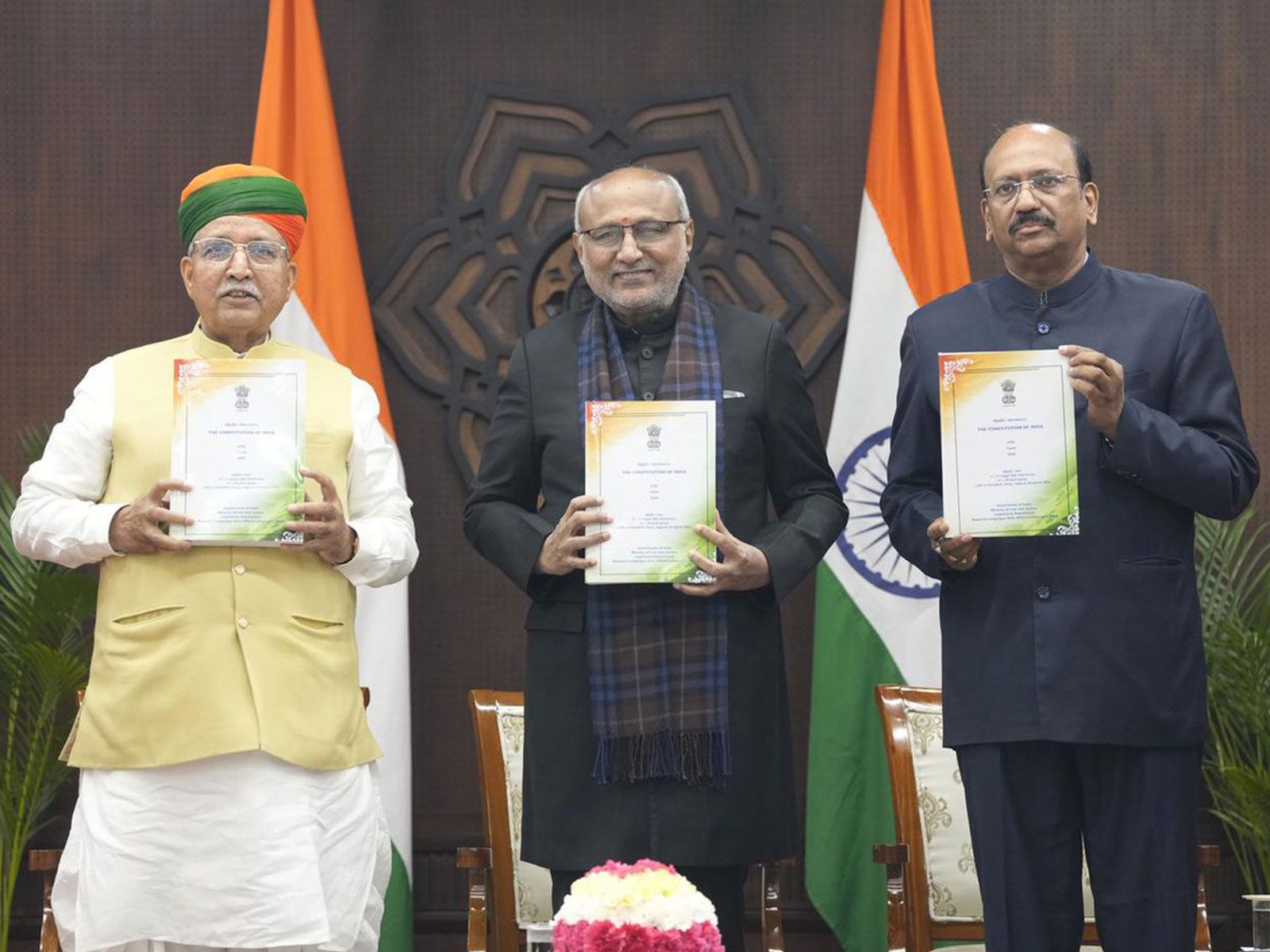 Vice President CP Radhakrishnan releases Tamil, Gujarati editions of Indian Constitution (Photo/X/@VPIndia)