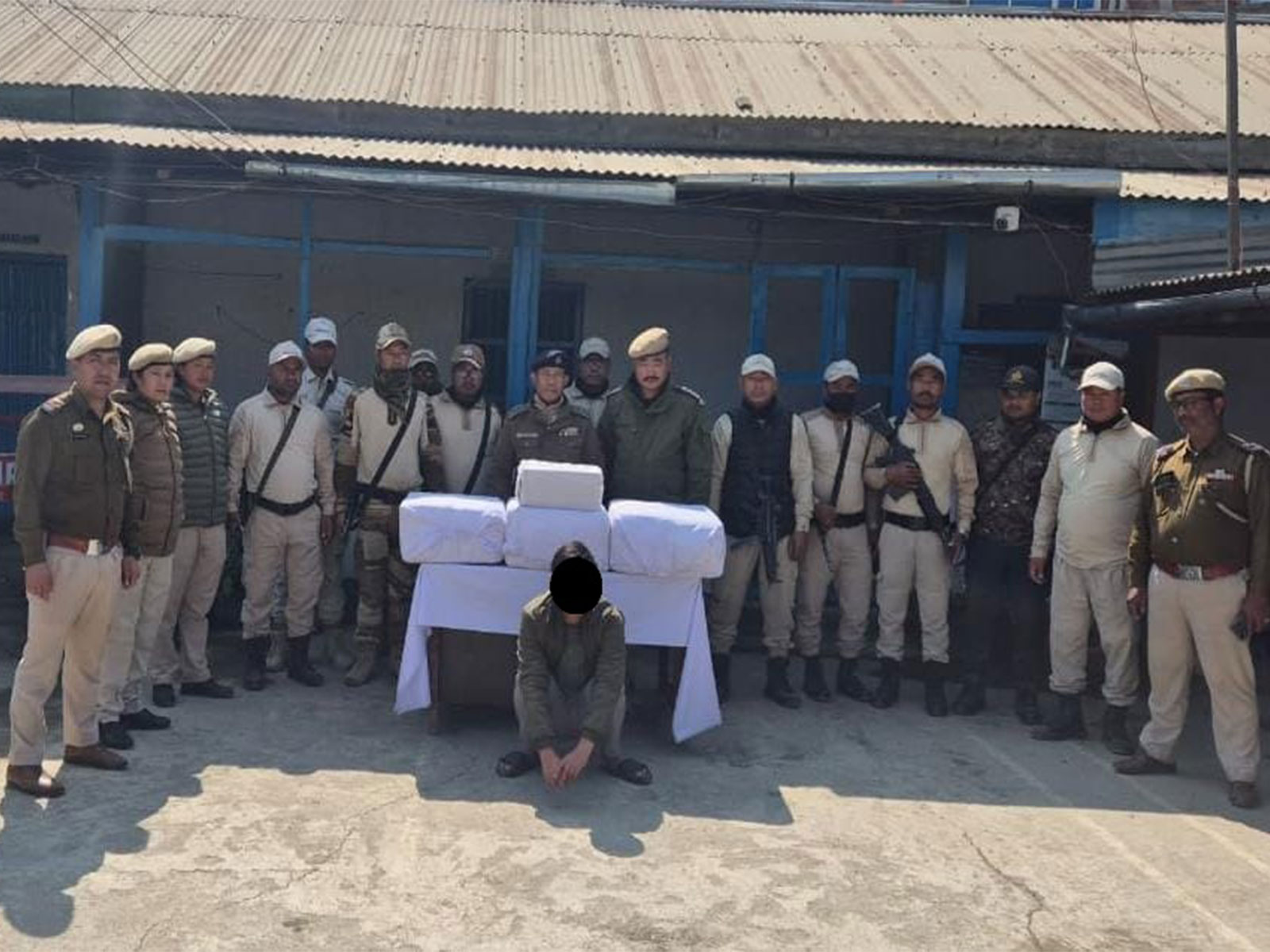 Manipur Police arrests one along with 730 bottles of Codeine Phosphate Syrup (Photo/Manipur Police)