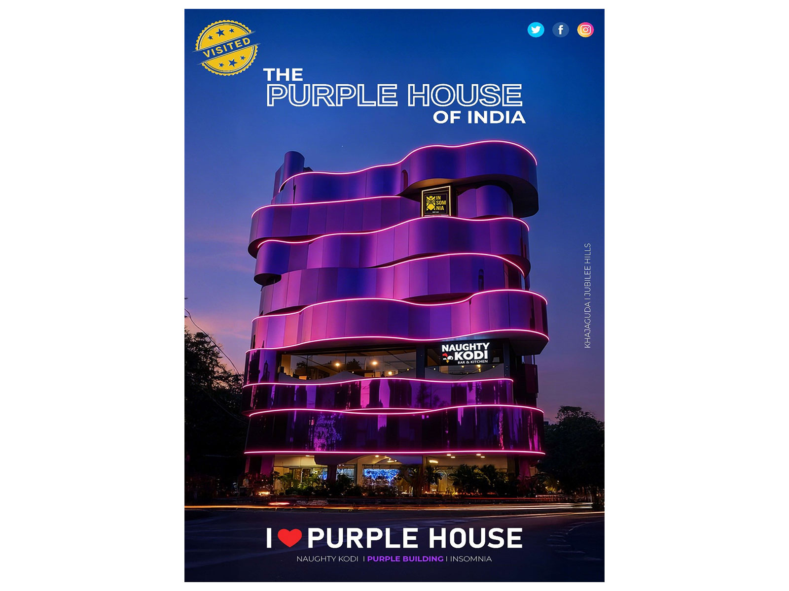 Hyderabad Gets a New Architectural Landmark as Purple Metallic Structure Opens in Khajaguda Hyderabad Gets a New Architectural Landmark as Purple Metallic Structure Opens in Khajaguda