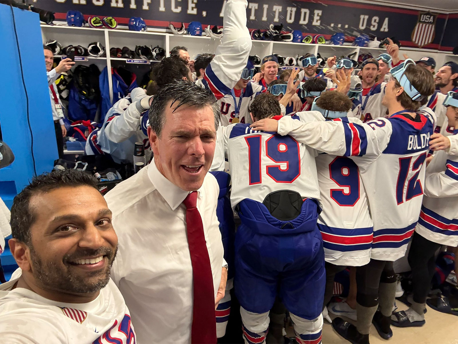FBI Director Kash Patel celebrating in the locker room (Photo/@Kash_Patel) FBI Director Kash Patel celebrating in the locker room (Photo/@Kash_Patel)