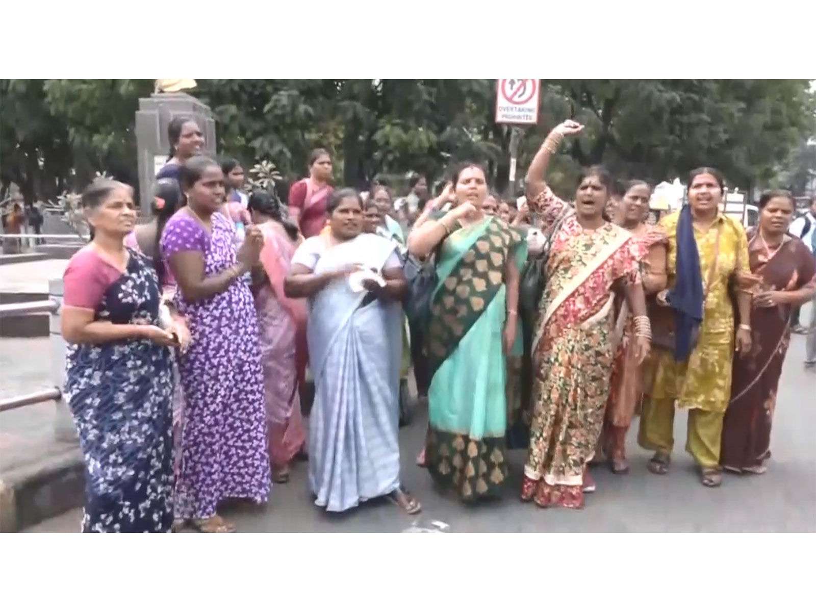 ASHA workers protest at DMHO office in Hyderabad. (Photo/ANI) ASHA workers protest at DMHO office in Hyderabad. (Photo/ANI)