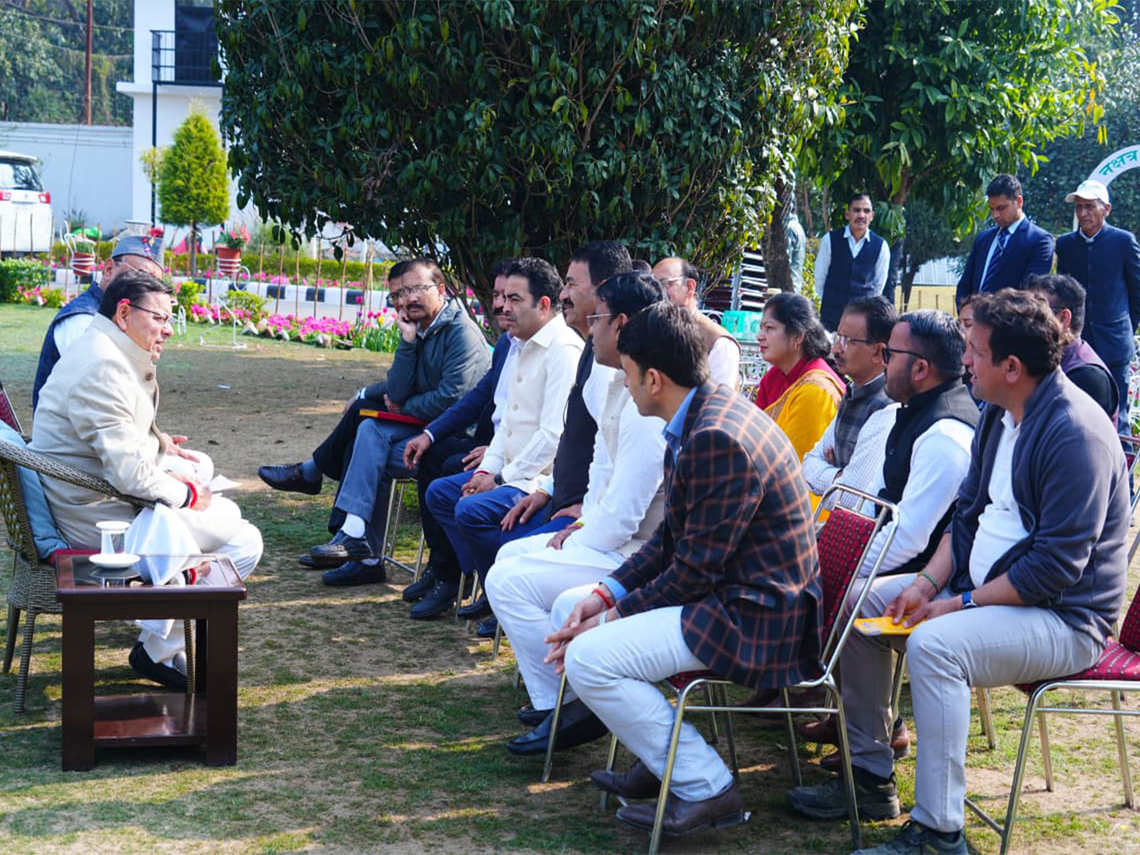 Uttarakhand CM Pushkar Singh Dhami meets delegation over staff safety concerns in Dehradun (Photo/Uttarakhand CMO)
