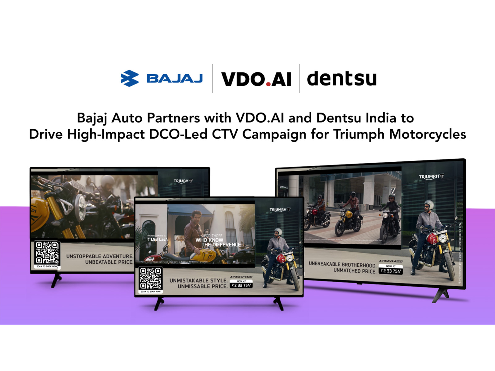 Bajaj Auto Partners with VDO.AI and Dentsu India to Drive High-Impact DCO-Led  CTV Campaign for Triumph Motorcycles
