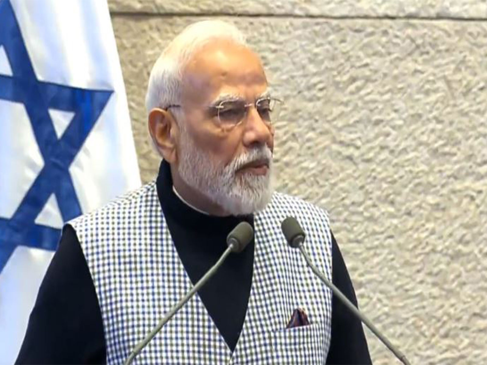 PM Modi delivering address in Knesset (Photo/X@NarendraModi)