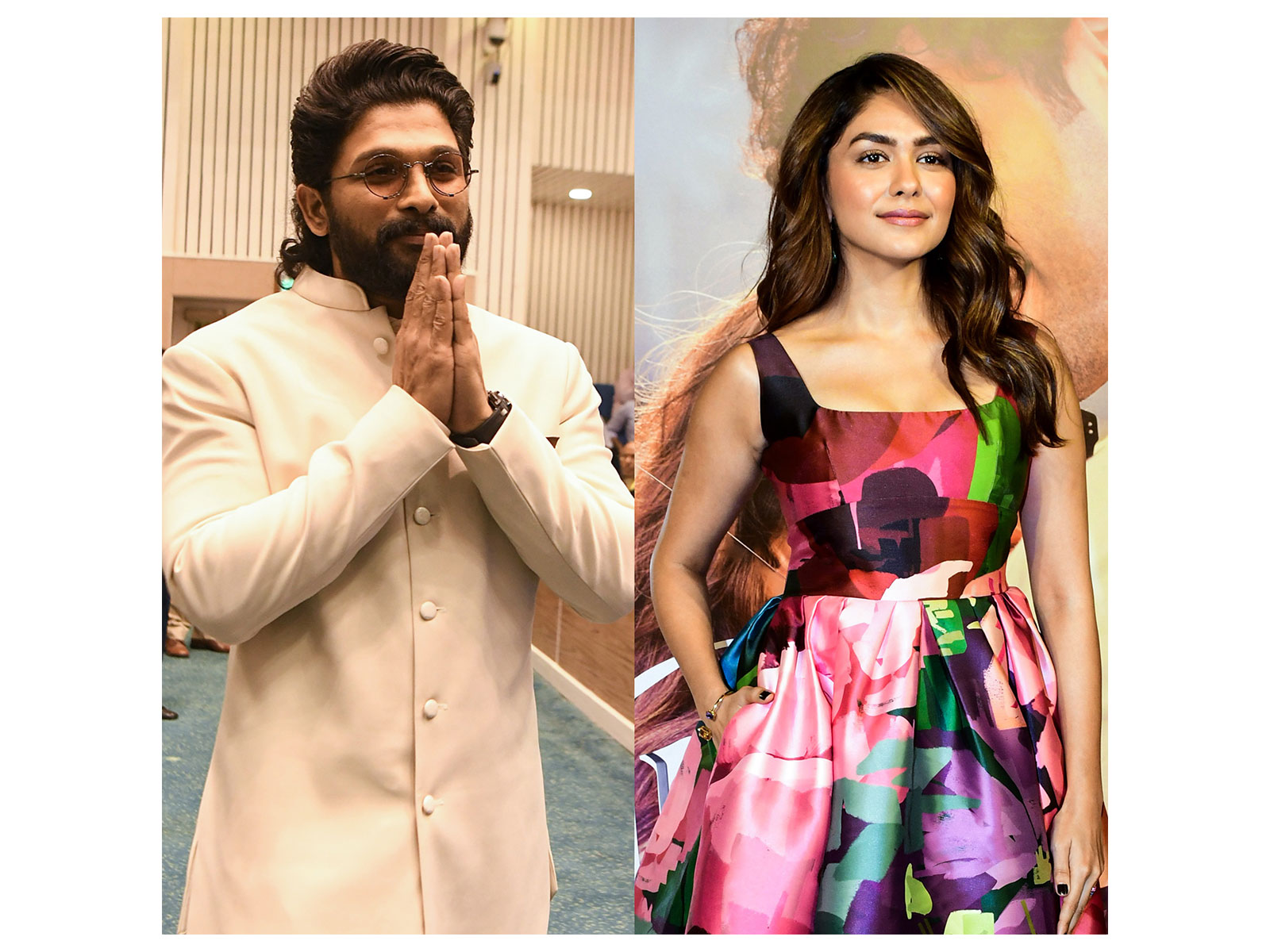 Allu Arjun, Mrunal Thakur (File photo/ANI) Allu Arjun, Mrunal Thakur (File photo/ANI)