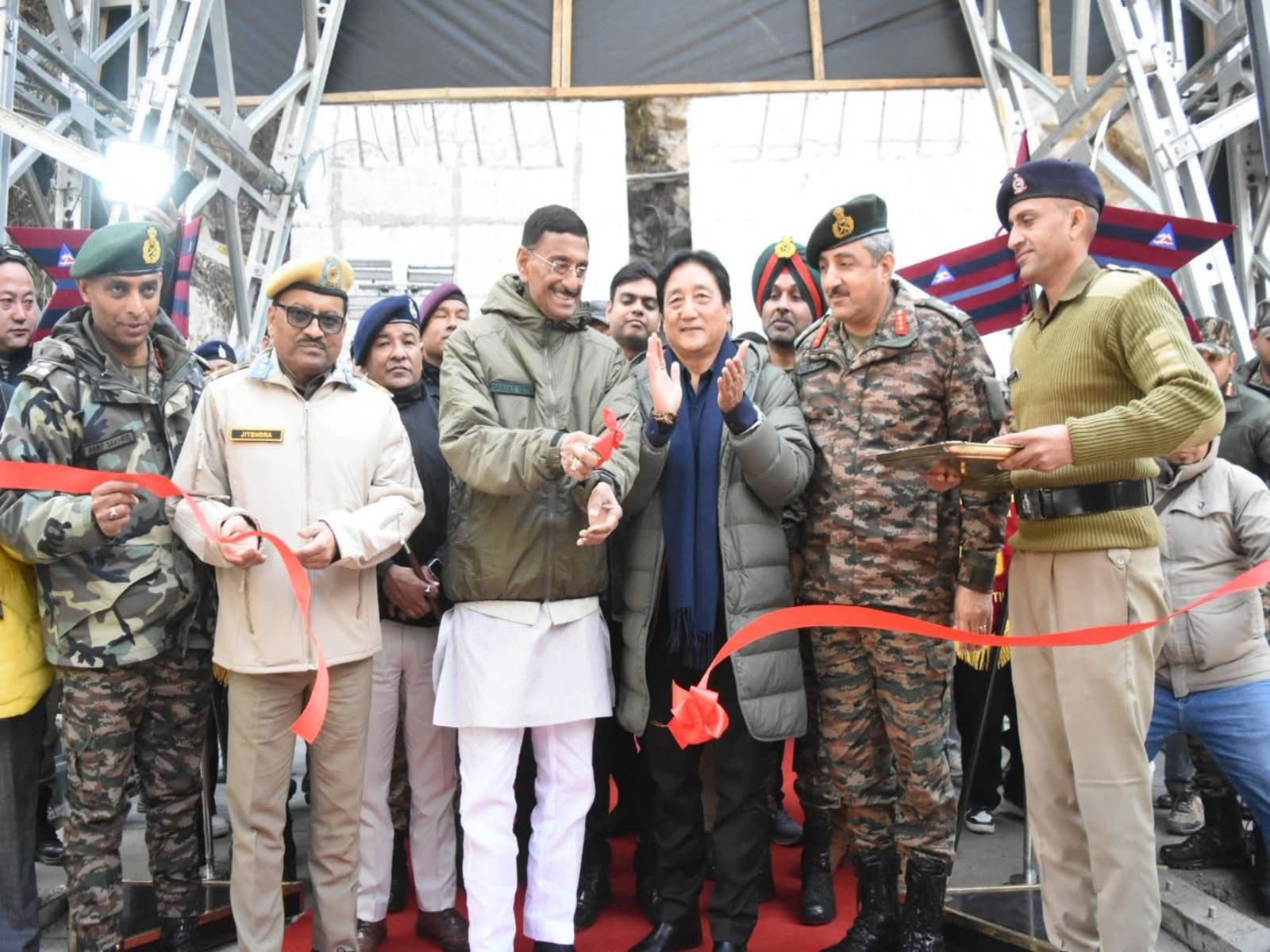 MoS Defence Minister inaugurates Taram Chu Steel Bridge in North Sikkim (Photo/Information and Public Relations Department, Government of Sikkim)