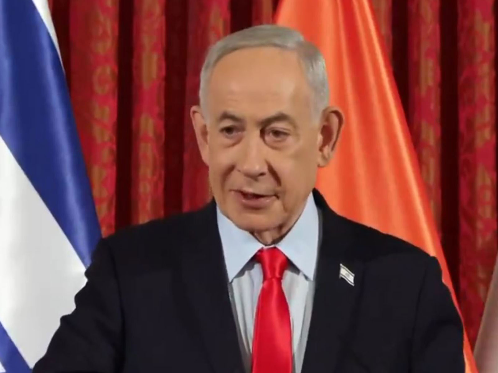 Israeli Prime Minister Benjamin Netanyahu speaks during a joint press conference in Jerusalem. (Photo/ANI)