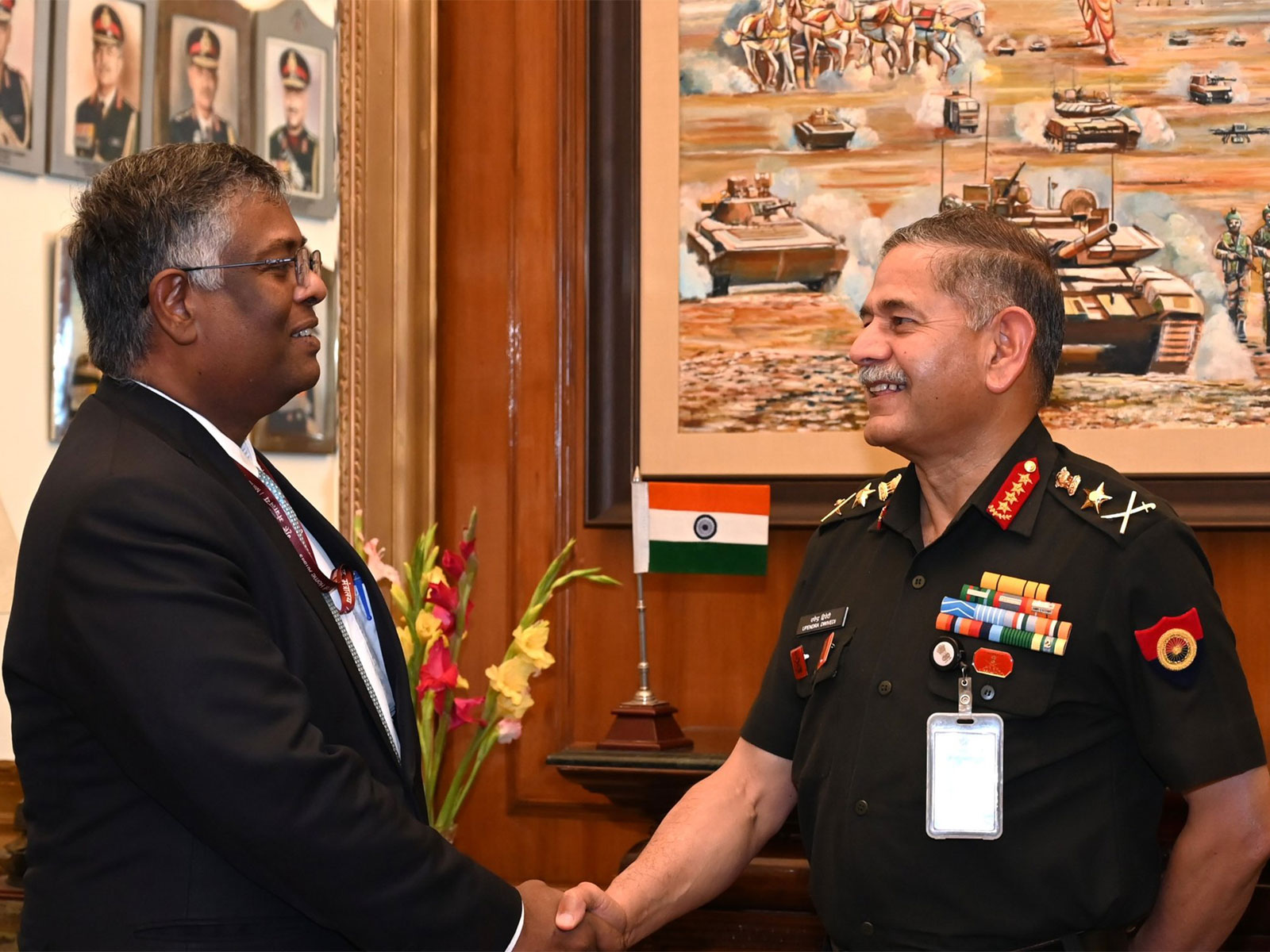 India's High Commissioner G. Balasubramanian meets  Chief of the Army Staff General Upendra Dwivedi (Photo/X/@adgpi)
