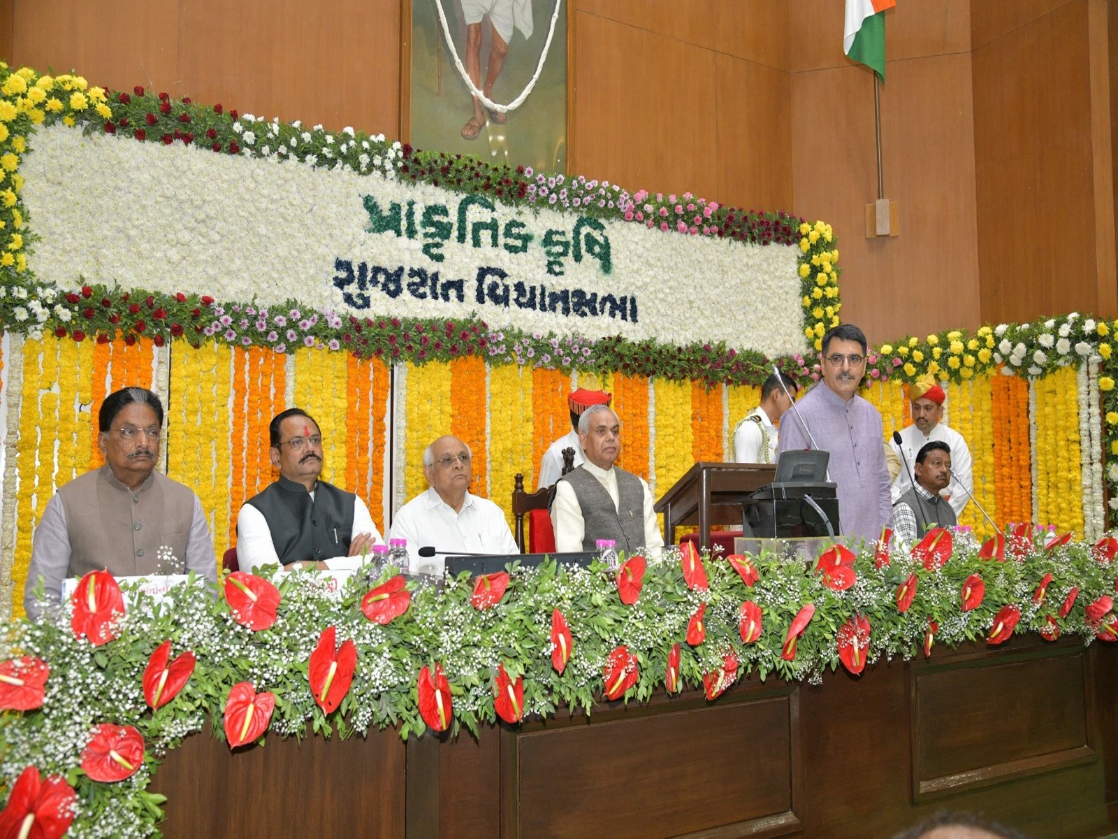 Governor of Gujarat Acharya Devvrat adressing atGujarat Legislative Assembly (Photo/ANI) Governor of Gujarat Acharya Devvrat adressing atGujarat Legislative Assembly (Photo/ANI)