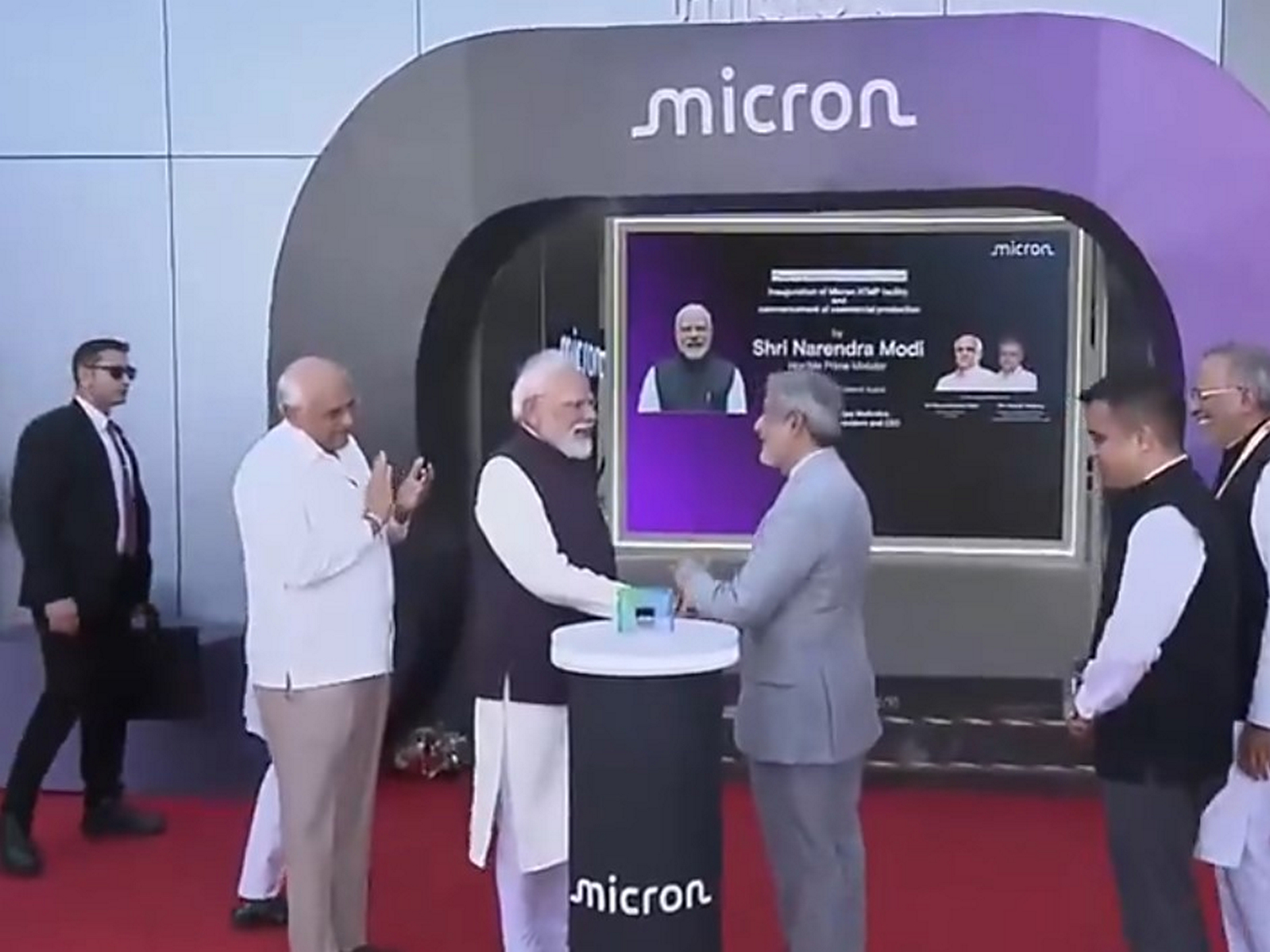 PM Modi inaugurates Micron’s Semiconductor ATMP facility in Gujarat (Photo/ANI)