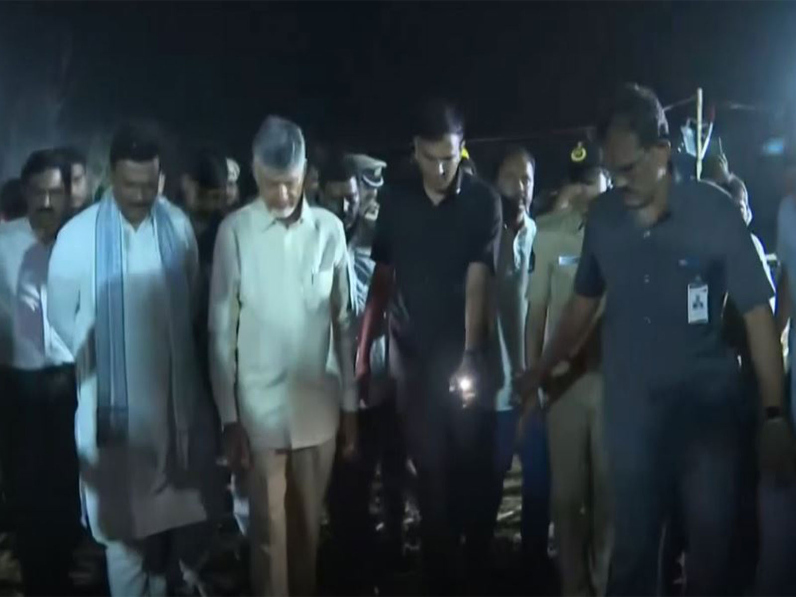 CM Chandrababu Naidu at accident site (Photo/ANI)