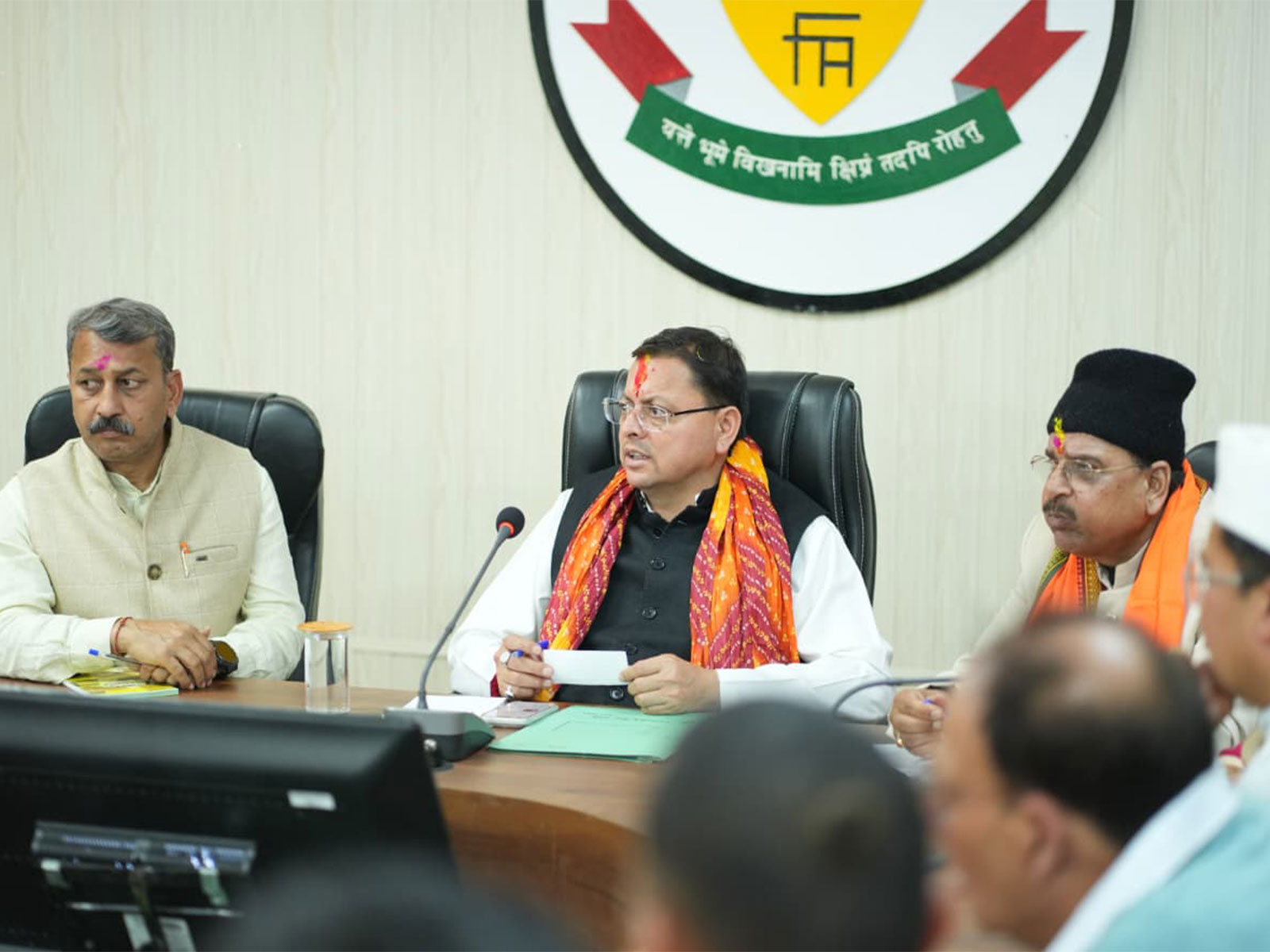 Chief Minister Pushkar Singh Dhami at FTI Auditorium (Photo/ANI)