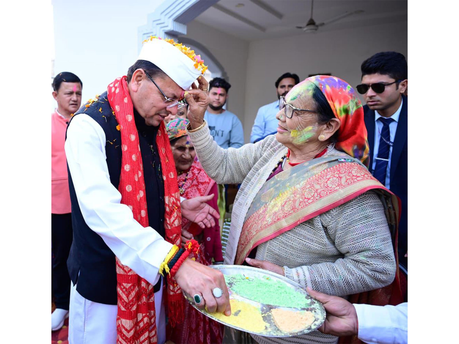 CM Pushkar Singh Dhami at his residence (Photo/ANI) CM Pushkar Singh Dhami at his residence (Photo/ANI)