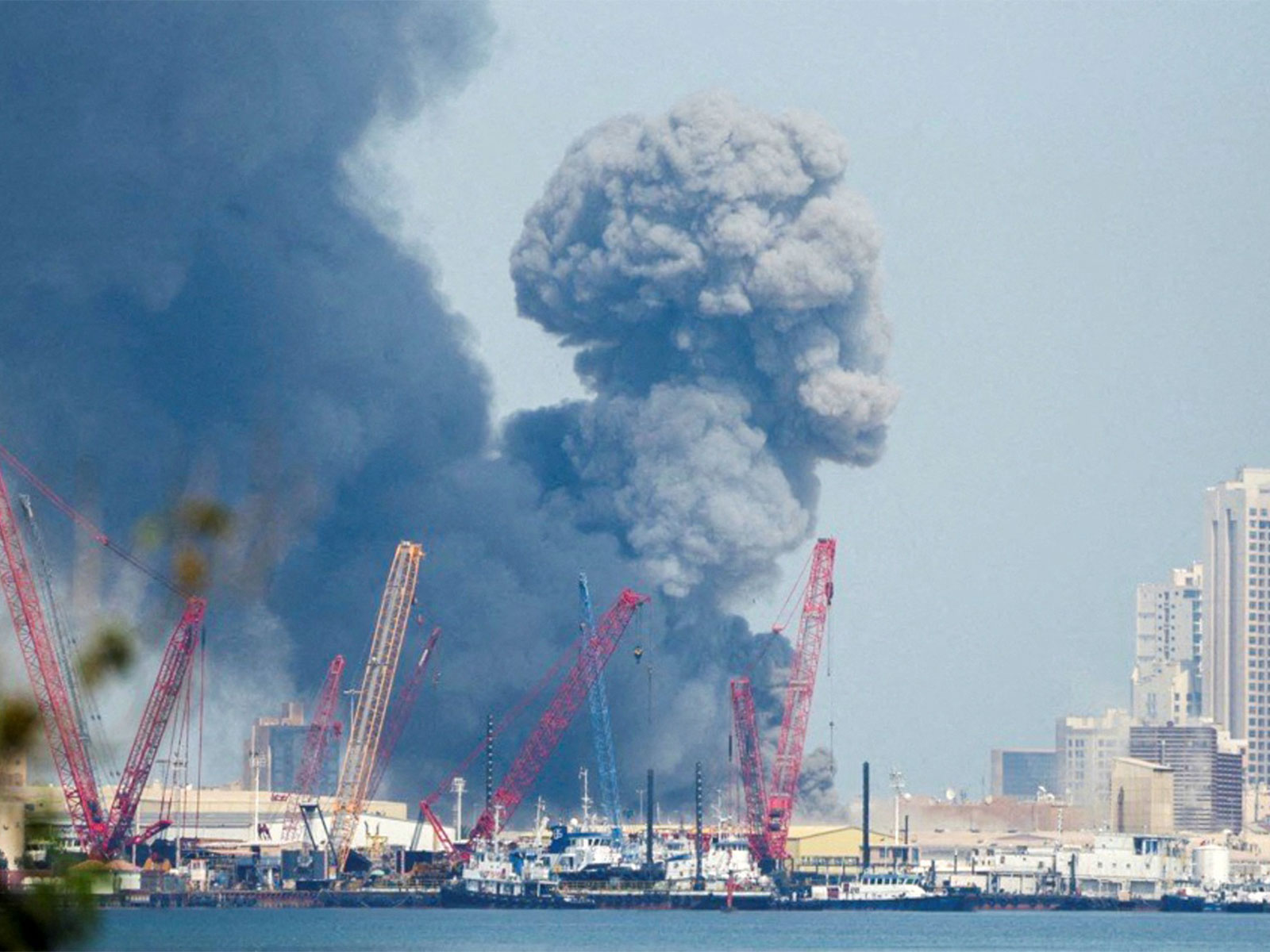 Smoke rises in the sky after blasts were heard in Manama, Bahrain (Photo/Reuters)