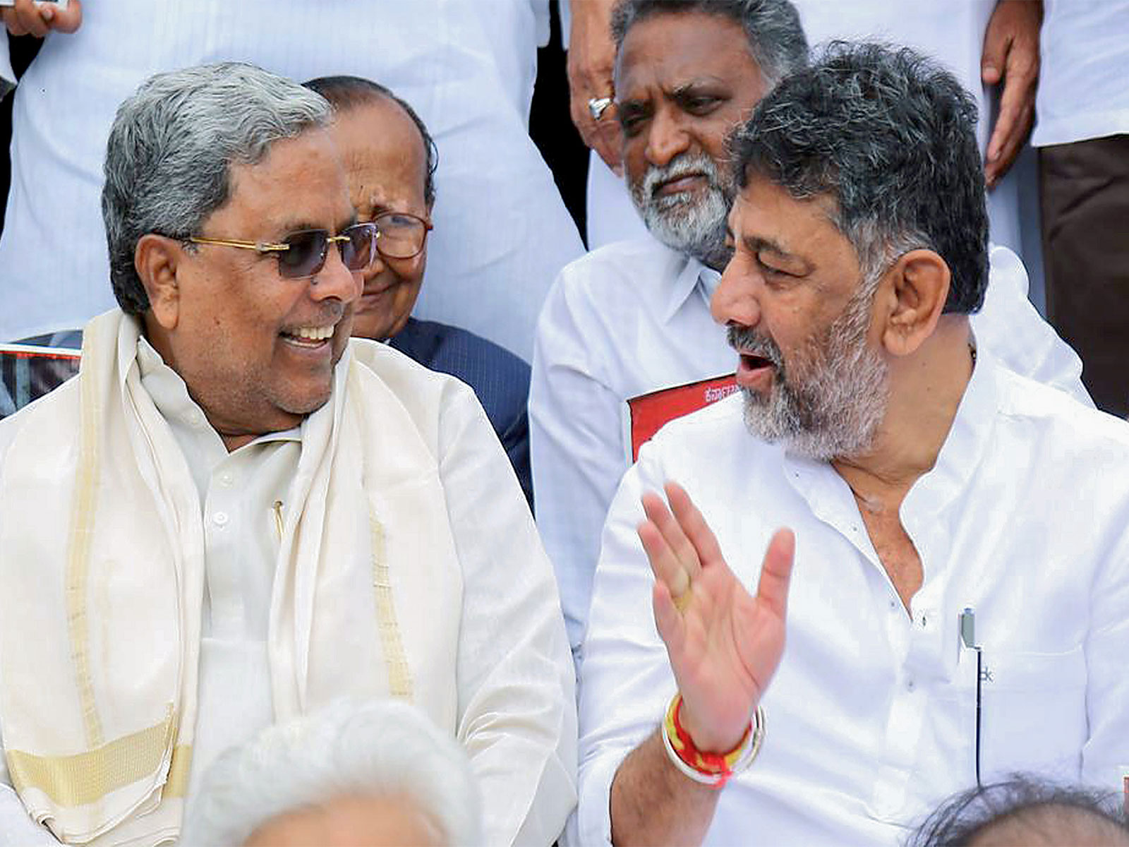 Karnataka CM Siddaramaiah with Deputy CM DK Shivakumar (Photo/ANI)