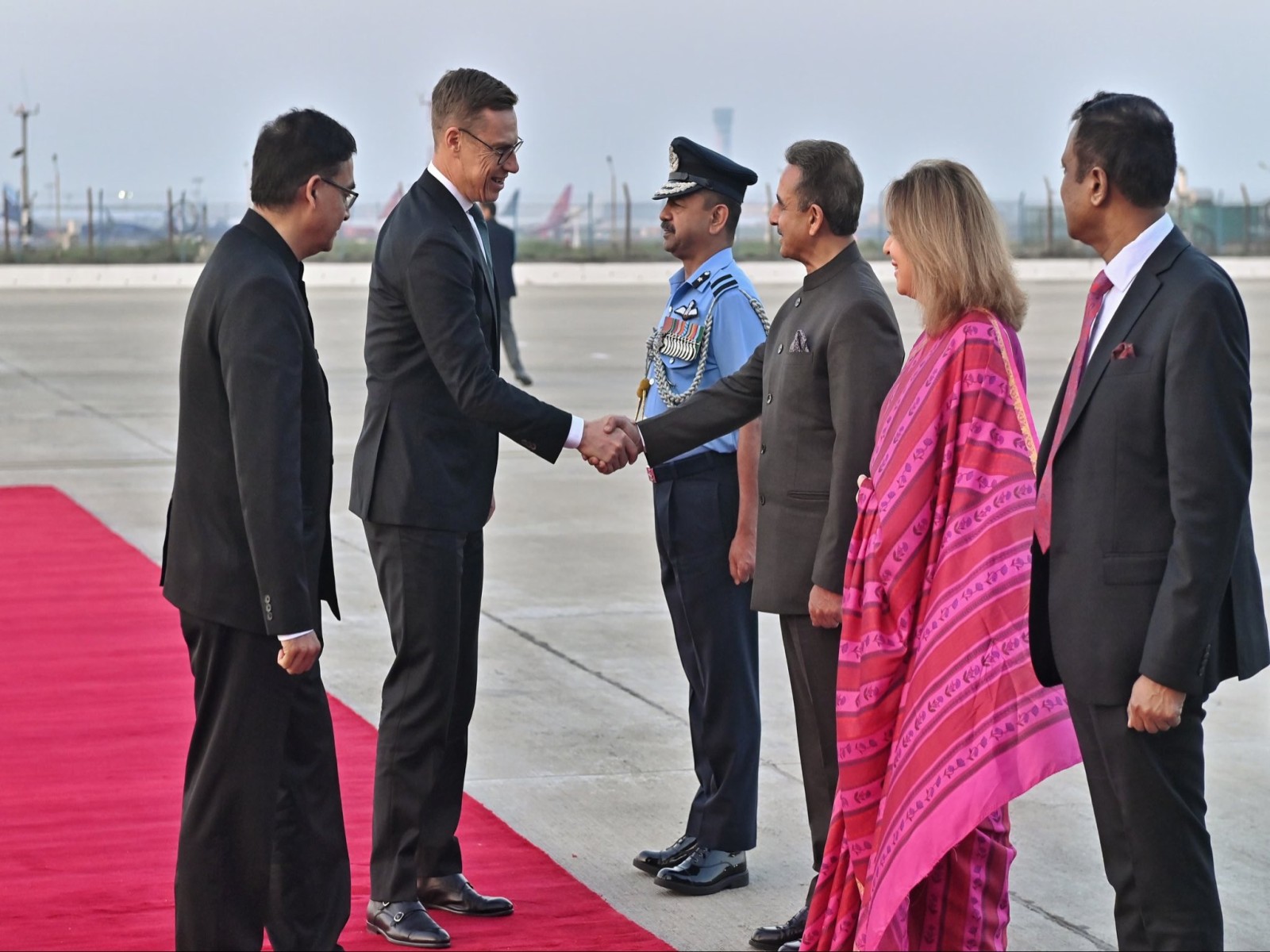 President Alexander Stubb of Finland arrives in New Delhi (Photo/X/MEA)