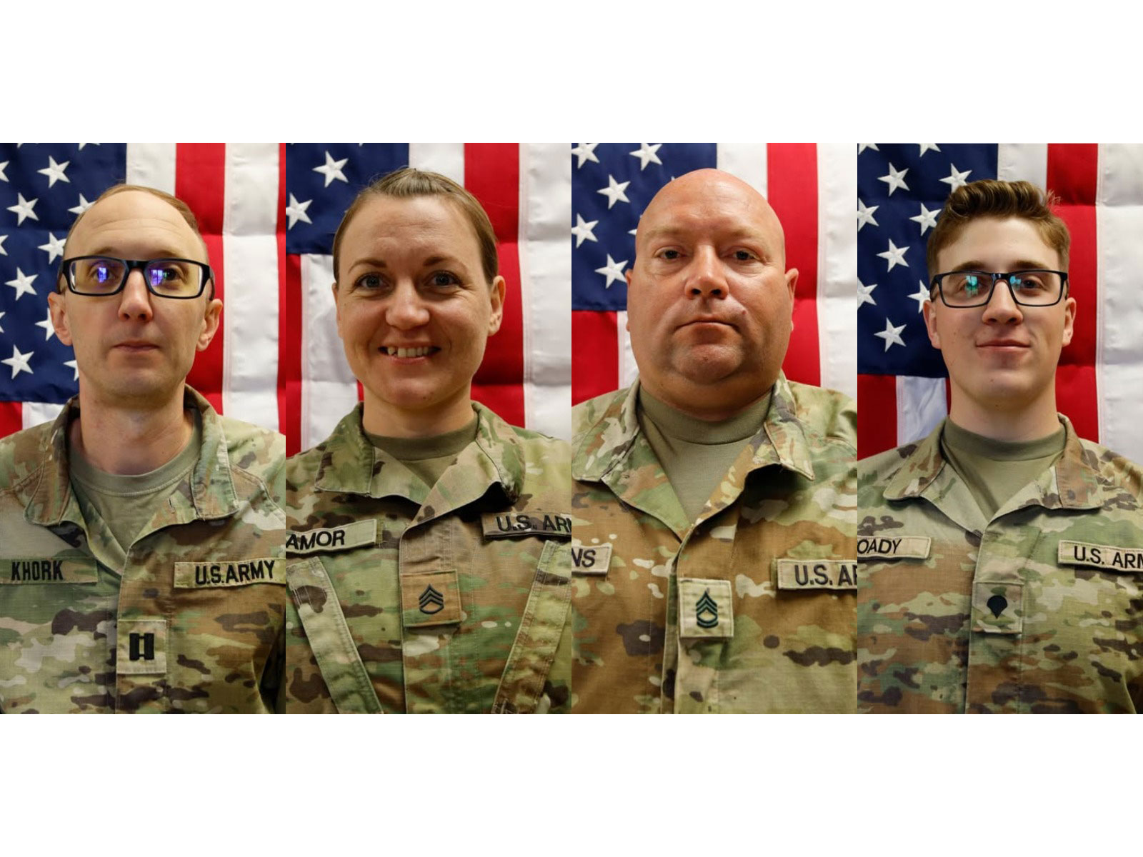 From left: Capt. Cody Khork (35), Sgt. 1st Class Nicole Amor (39), Sgt. 1st Class Noah Tietjens (42) and Sgt. Declan Coady(20) (Photo/X/@USArmyReserve)