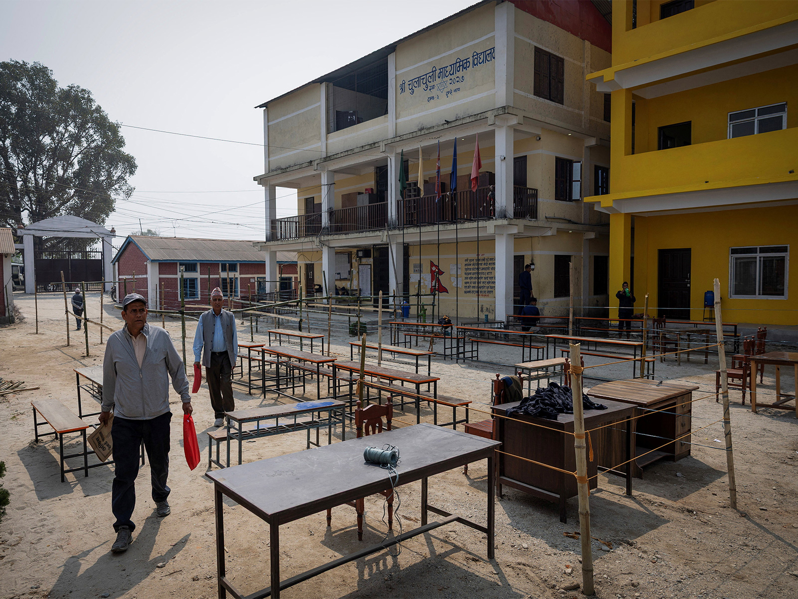 Preparations at a polling booth in Nepal (Photo/Reuters) Preparations at a polling booth in Nepal (Photo/Reuters)
