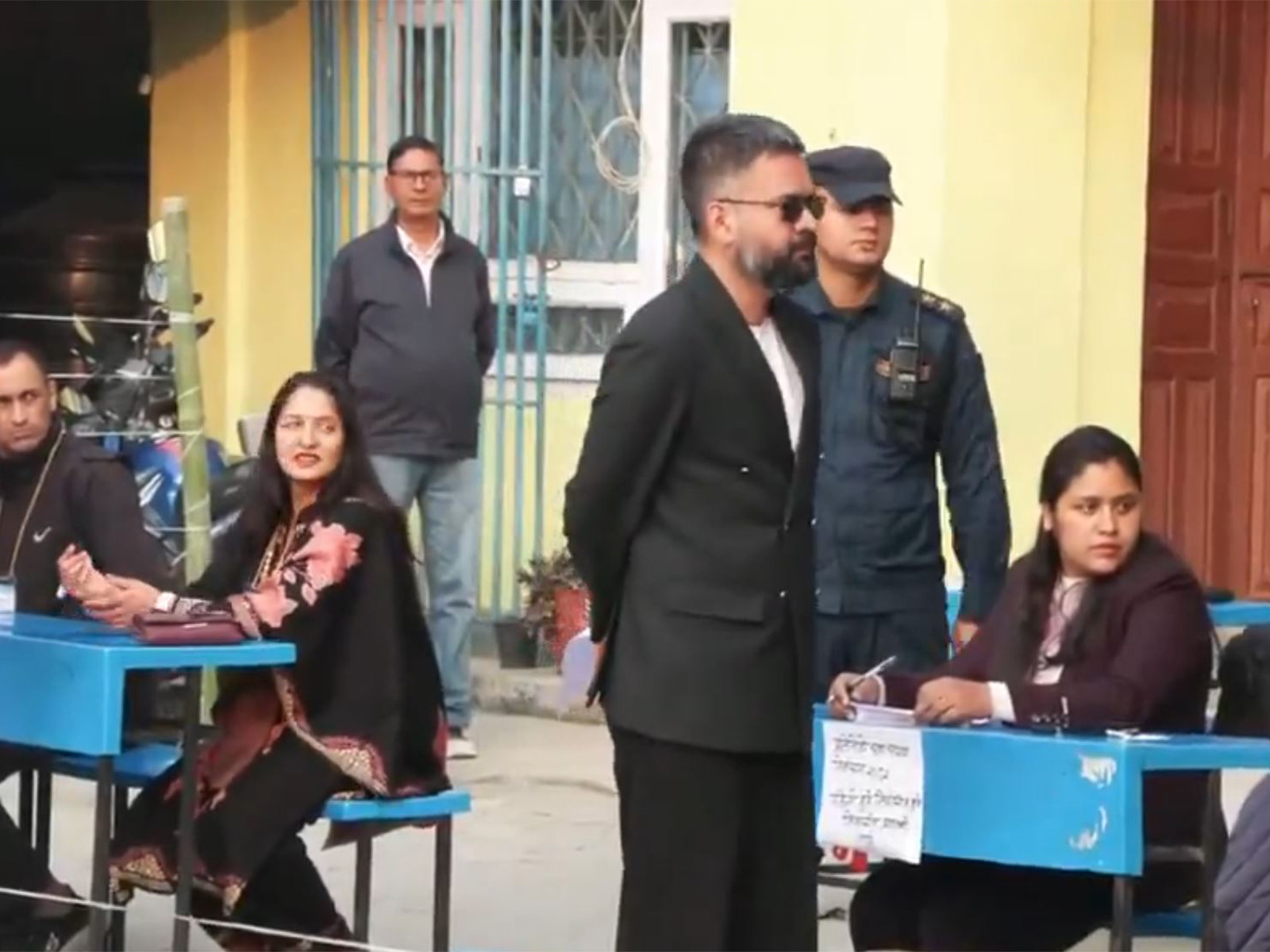 Balendra 'Balen' Shah casts his vote at a polling station during Nepal’s 2026 general election in Kathmandu. (Photo/ANI)