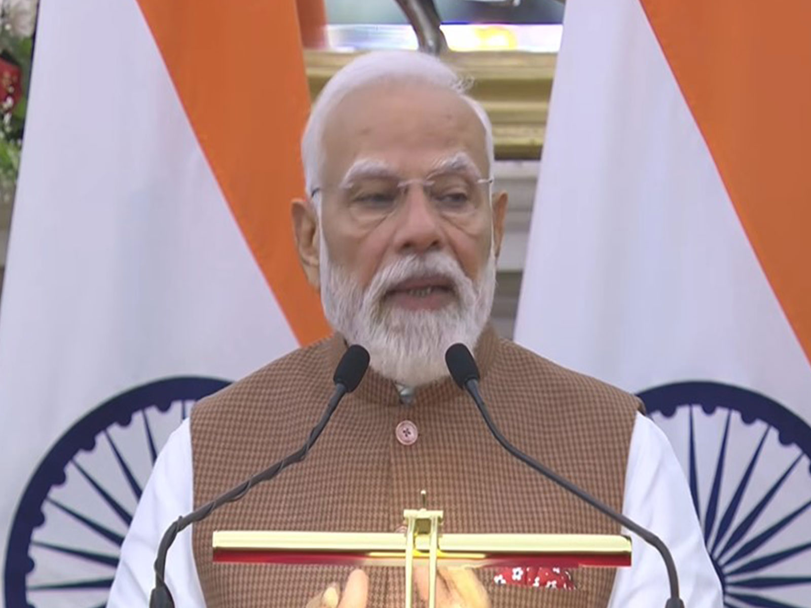 Prime Minister Modi at joint press meeting (Photo/Youtube/NarendraModi)